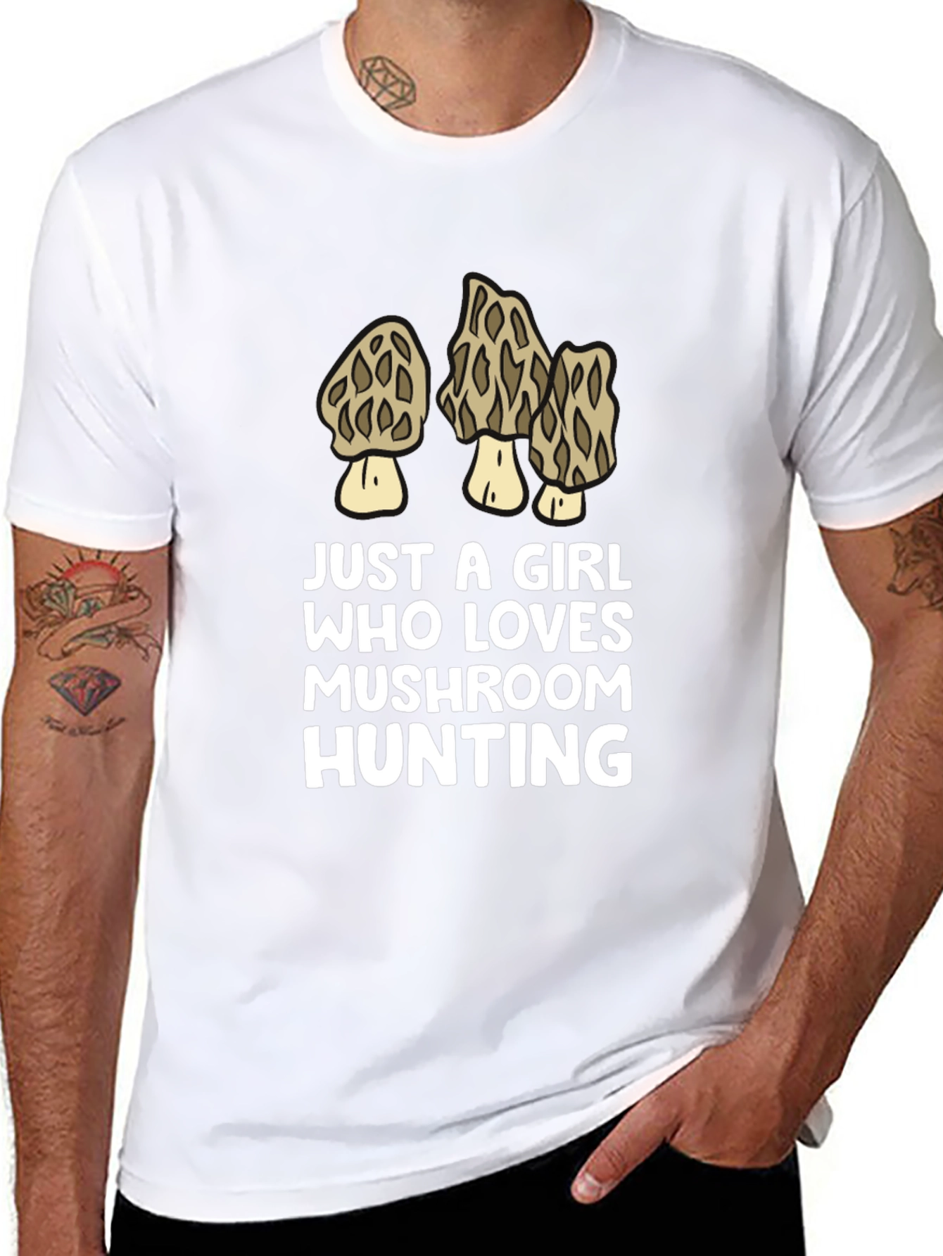 Mushroom Hunting Girls T-Shirt - Novelty Design