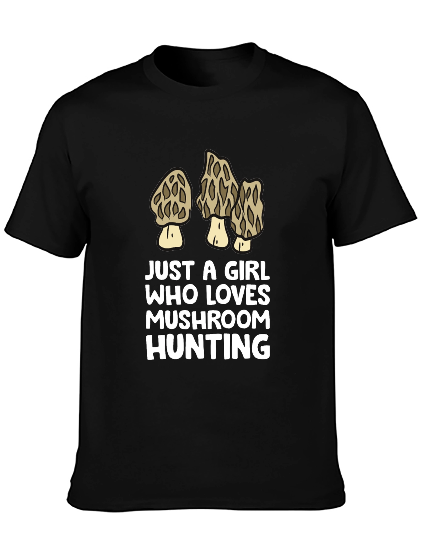Mushroom Hunting Girls T-Shirt - Novelty Design