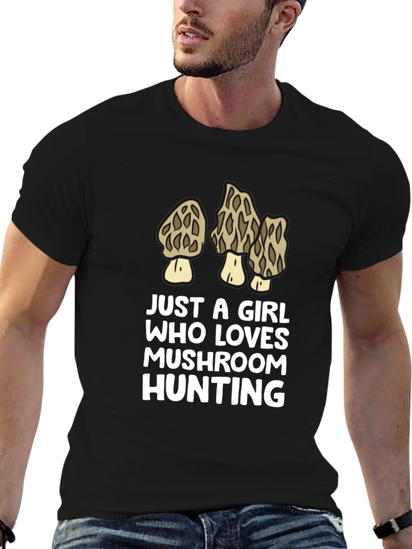 Mushroom Hunting Girls T-Shirt - Novelty Design