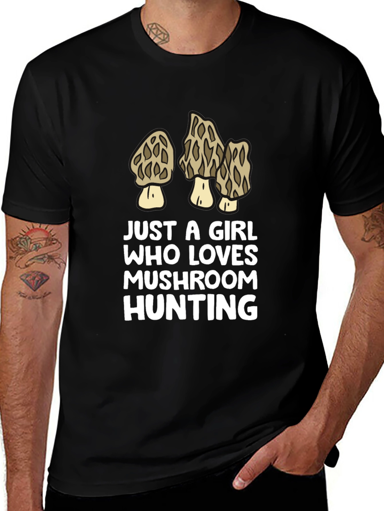 Mushroom Hunting Girls T-Shirt - Novelty Design