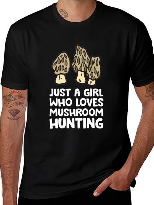 Mushroom Hunting Girls T-Shirt - Novelty Design