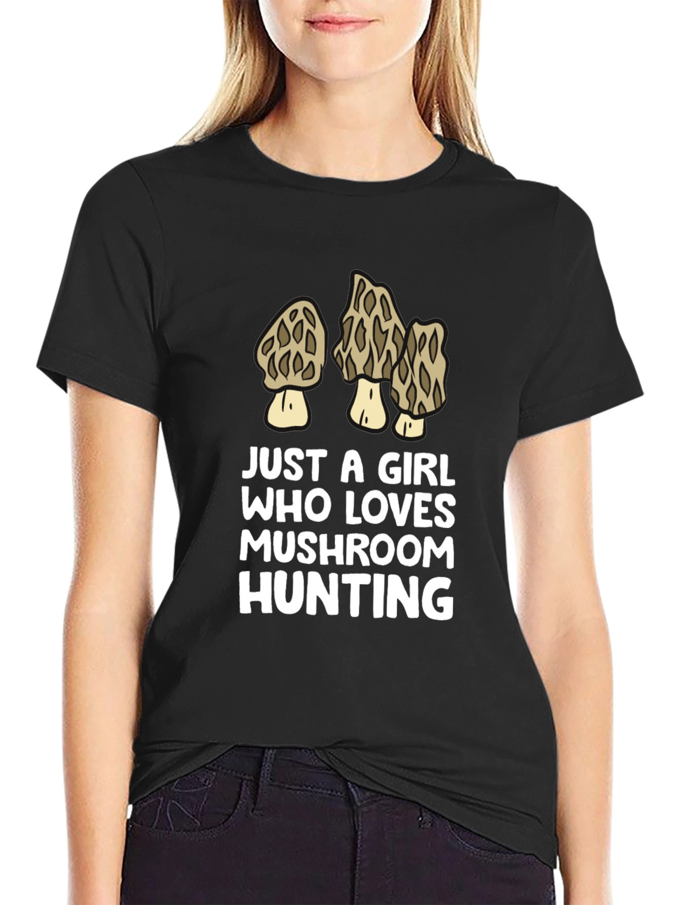 Mushroom Hunting Girls T-Shirt - Novelty Design