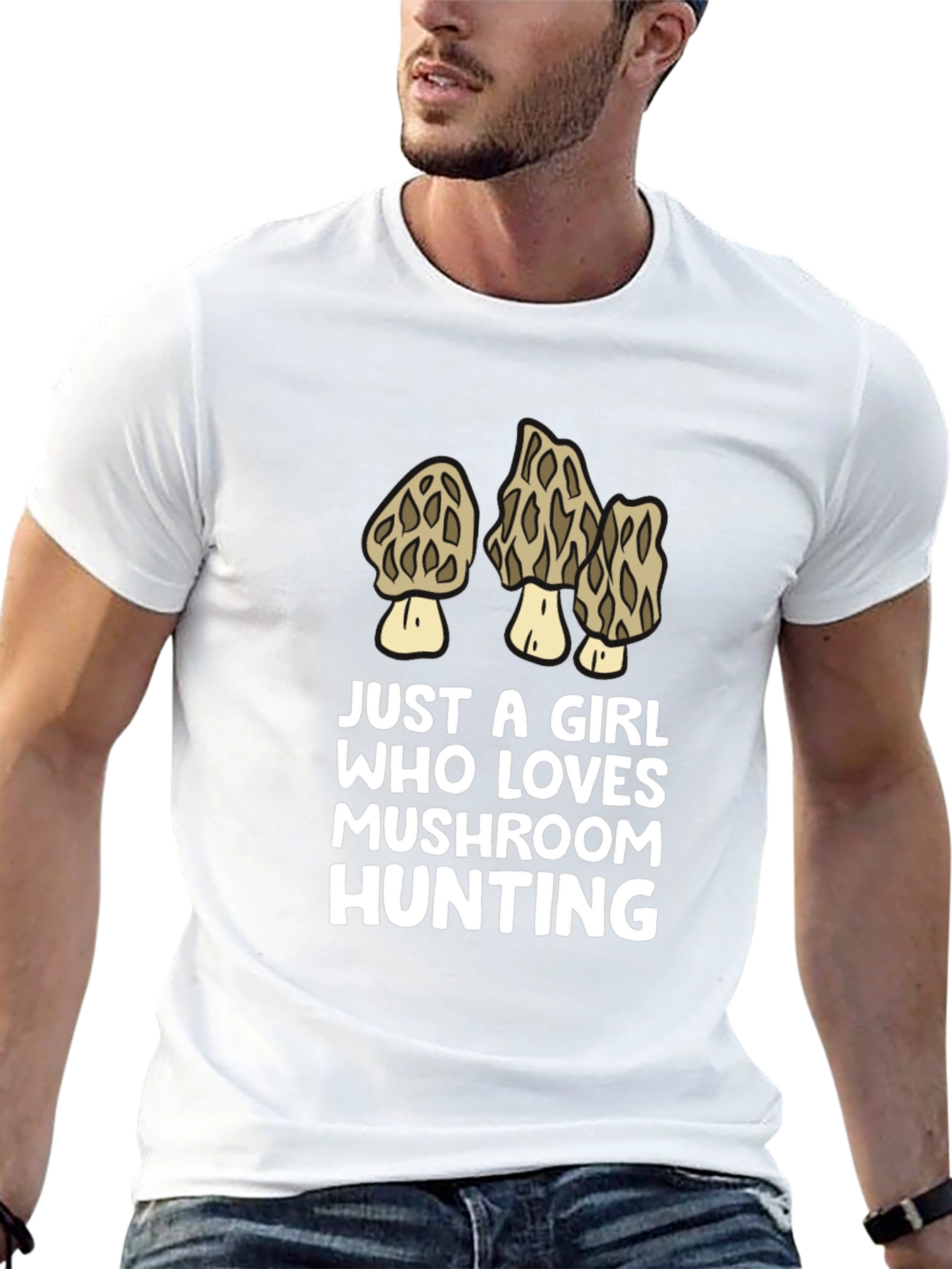Mushroom Hunting Girls T-Shirt - Novelty Design