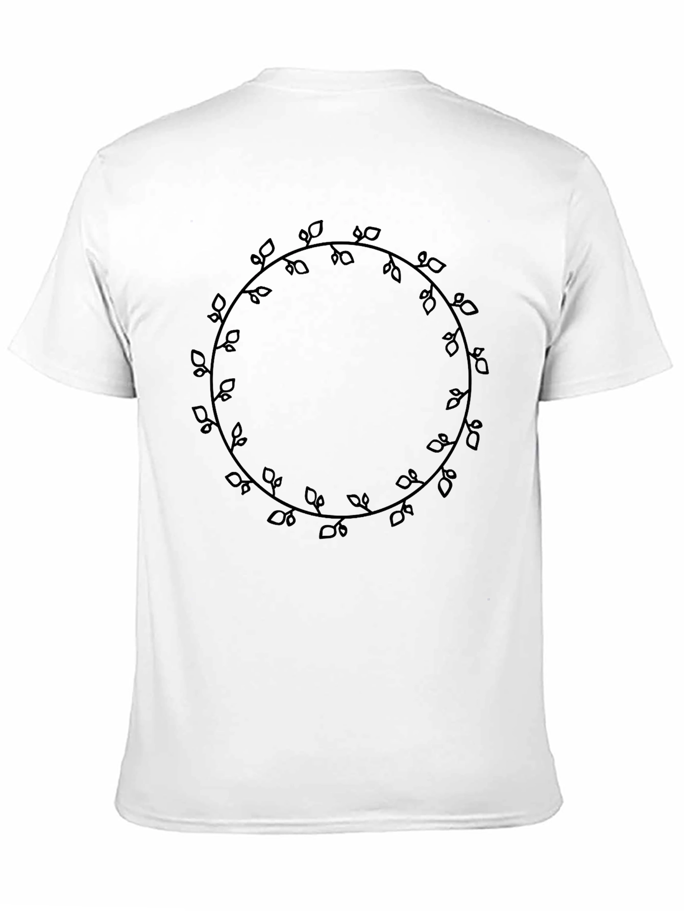 Mens Black Tee - Leaf Vine Circle Graphic
