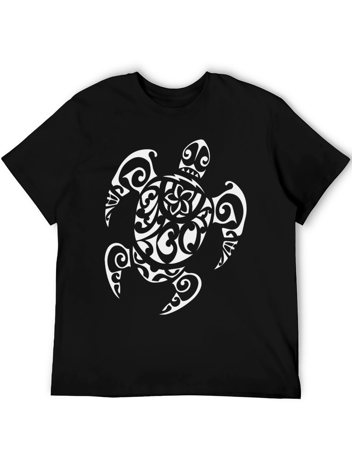 Tribal Sea Turtle Graphic Tee - Black