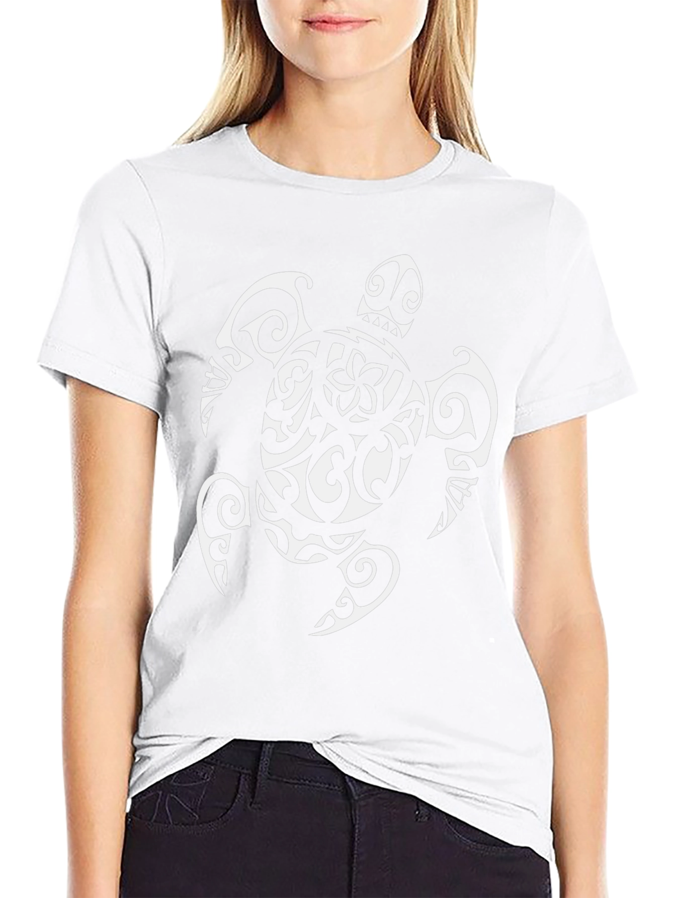 Tribal Sea Turtle Graphic Tee - Black