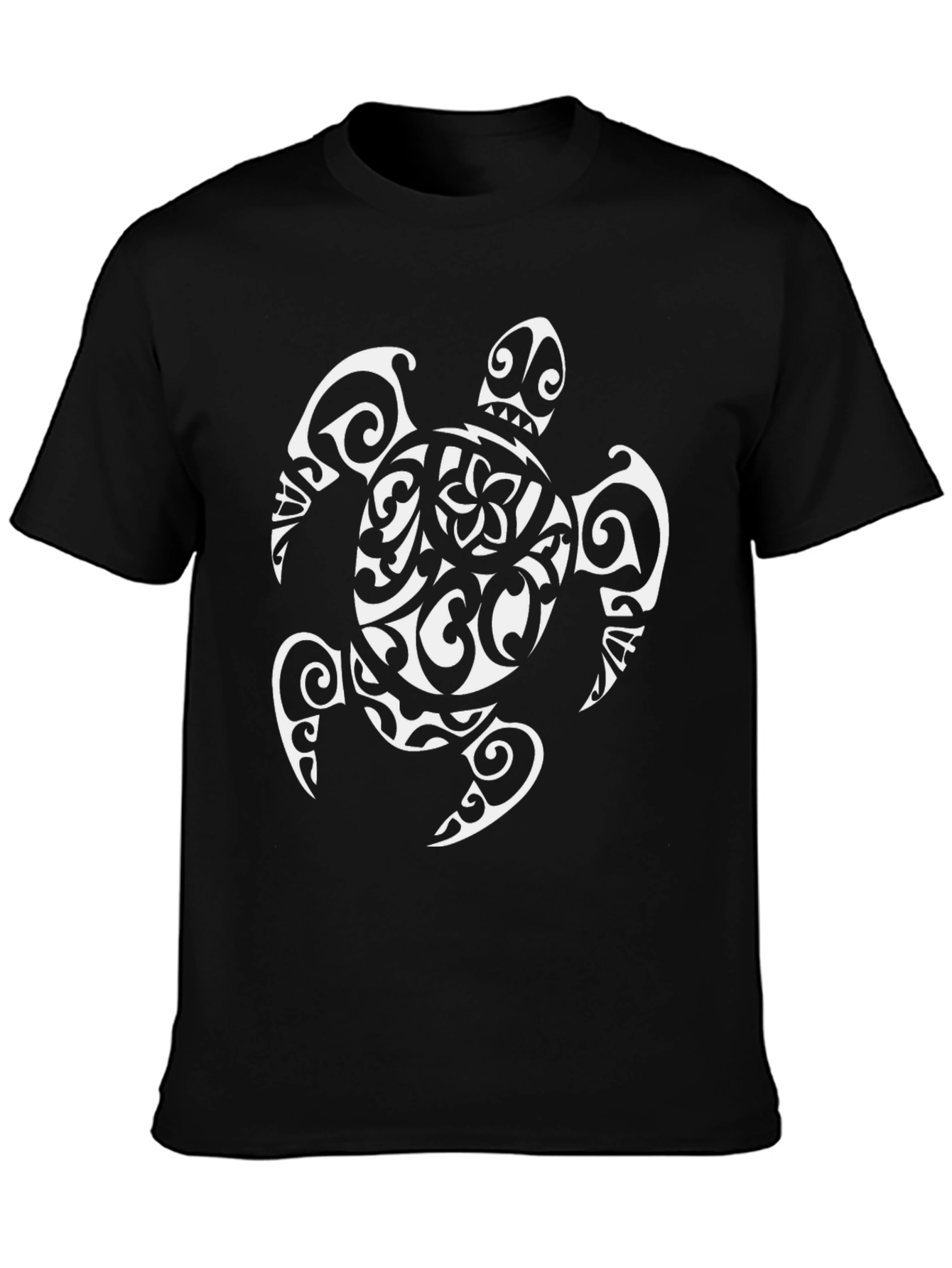 Tribal Sea Turtle Graphic Tee - Black