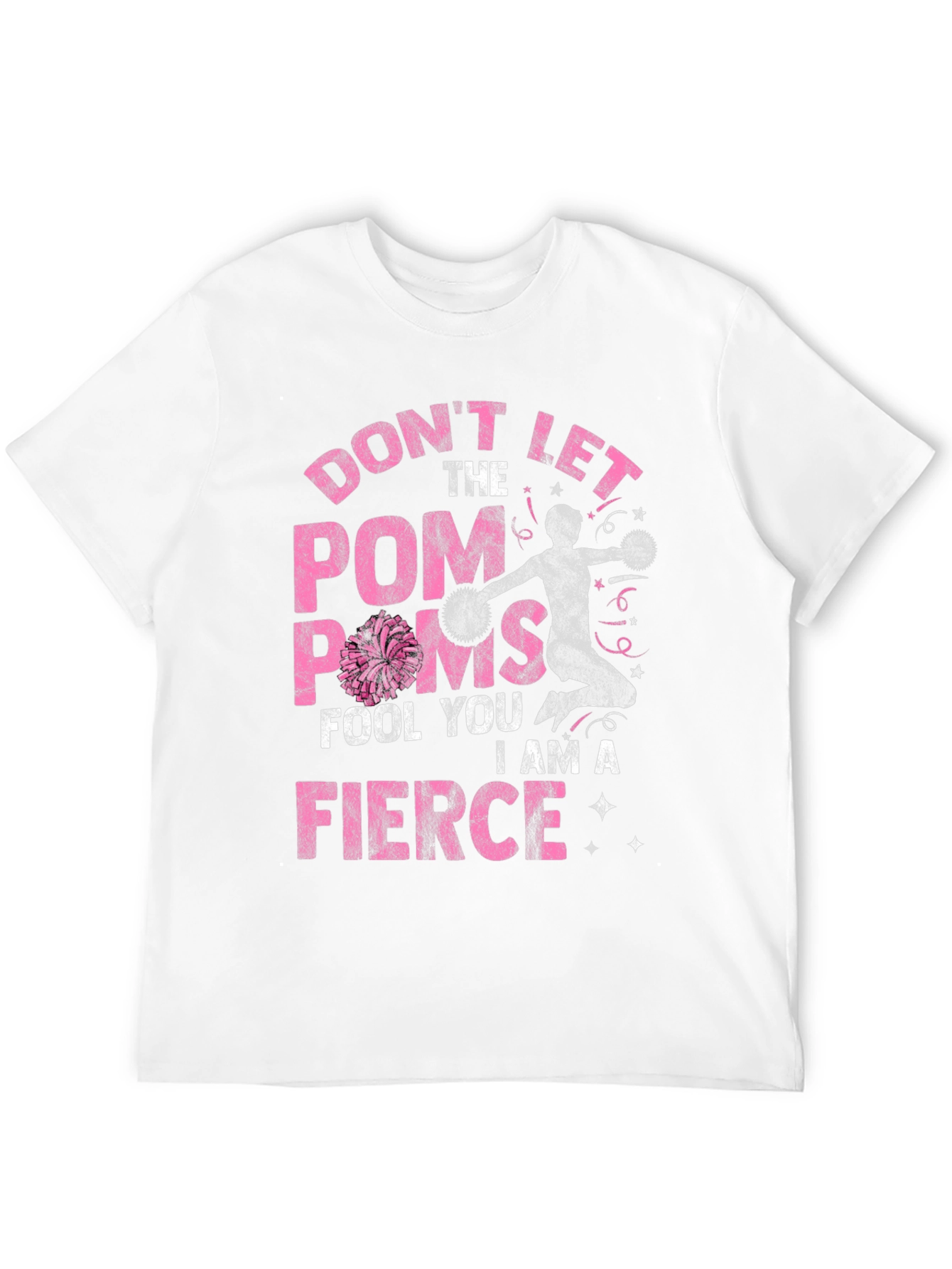 Fierce Cheerleader Graphic Tee - Pom Poms T-Shirt