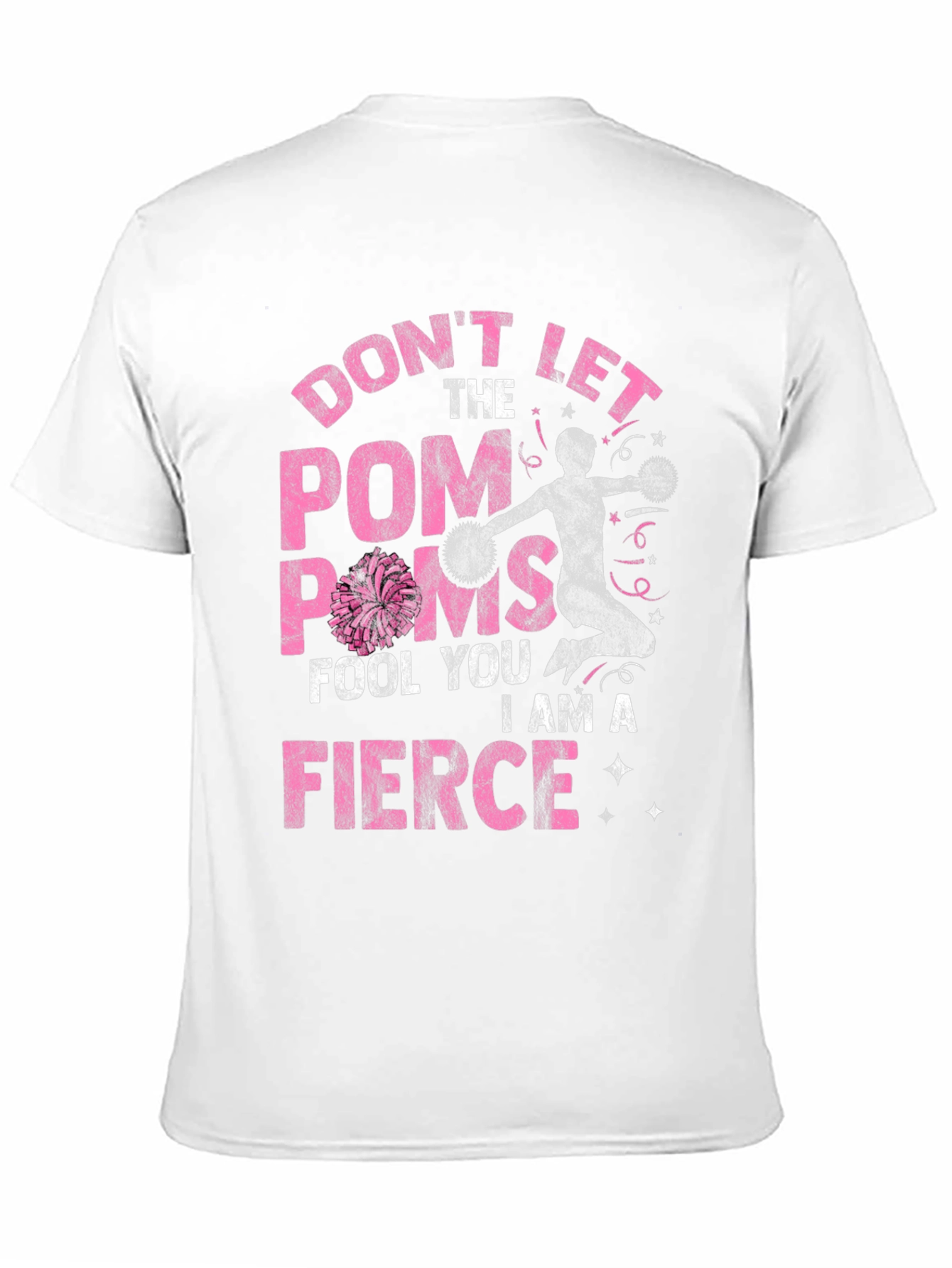 Fierce Cheerleader Graphic Tee - Pom Poms T-Shirt