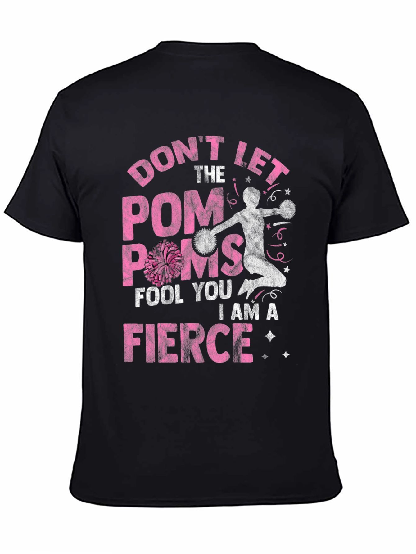 Fierce Cheerleader Graphic Tee - Pom Poms T-Shirt