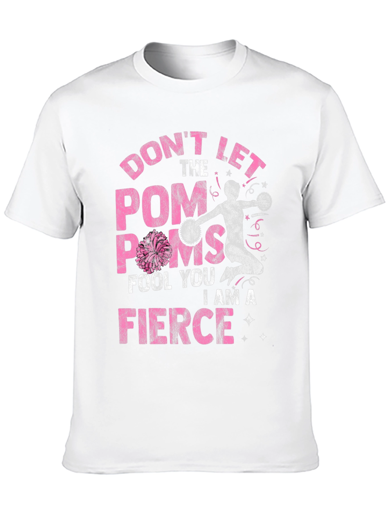 Fierce Cheerleader Graphic Tee - Pom Poms T-Shirt