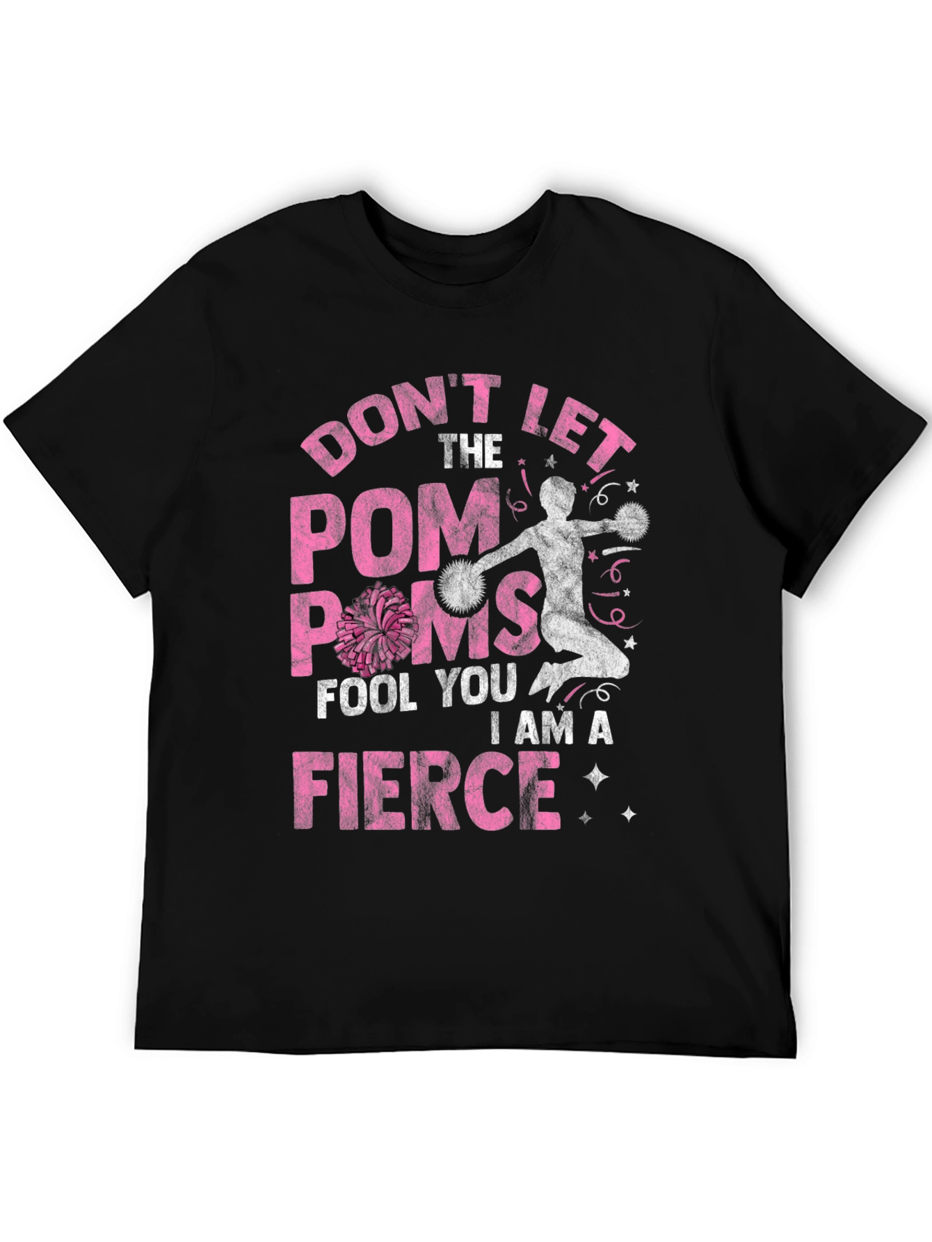 Fierce Cheerleader Graphic Tee - Pom Poms T-Shirt
