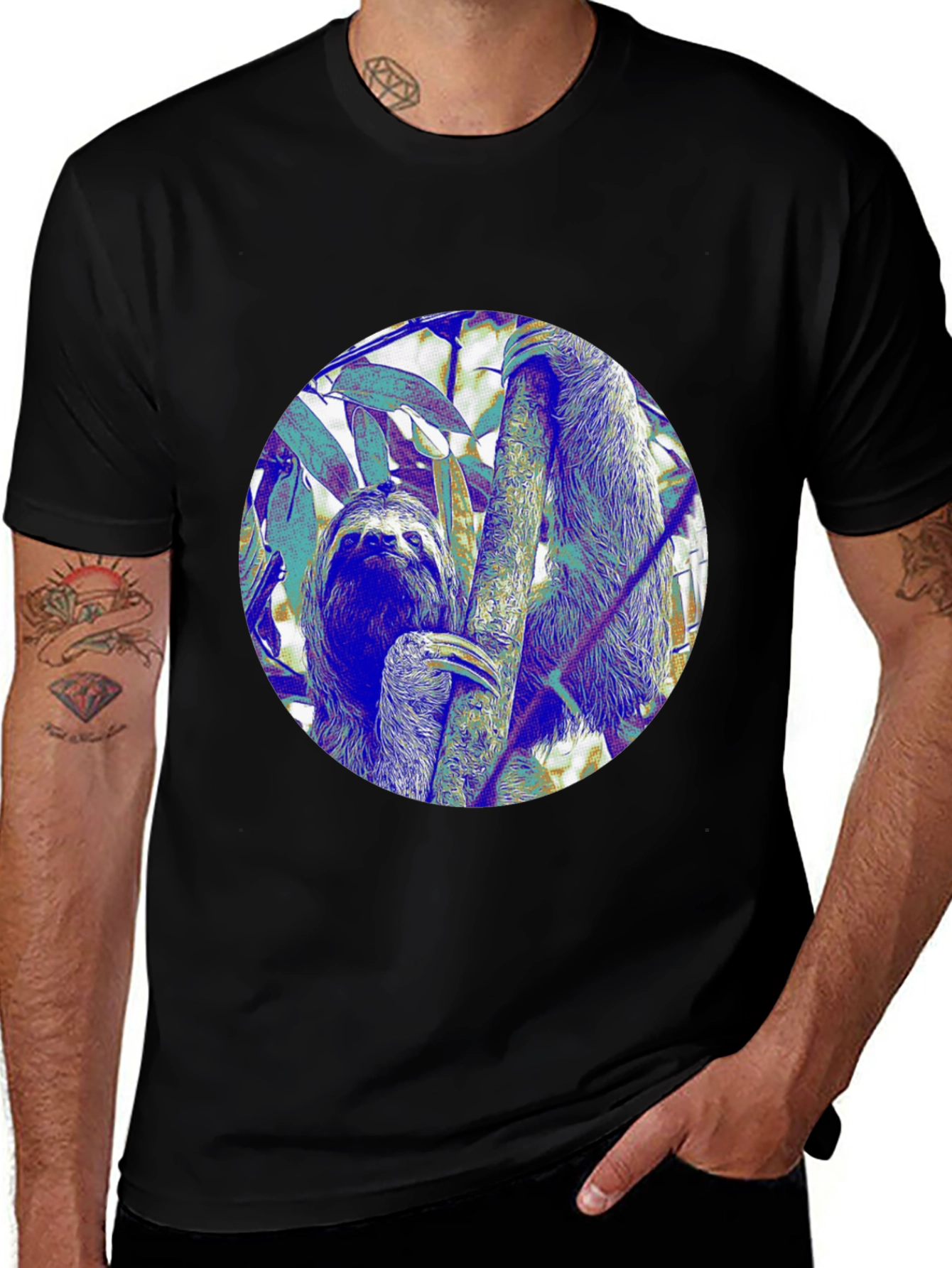 Sloth Graphic Tee - Unique Animal Print Shirt