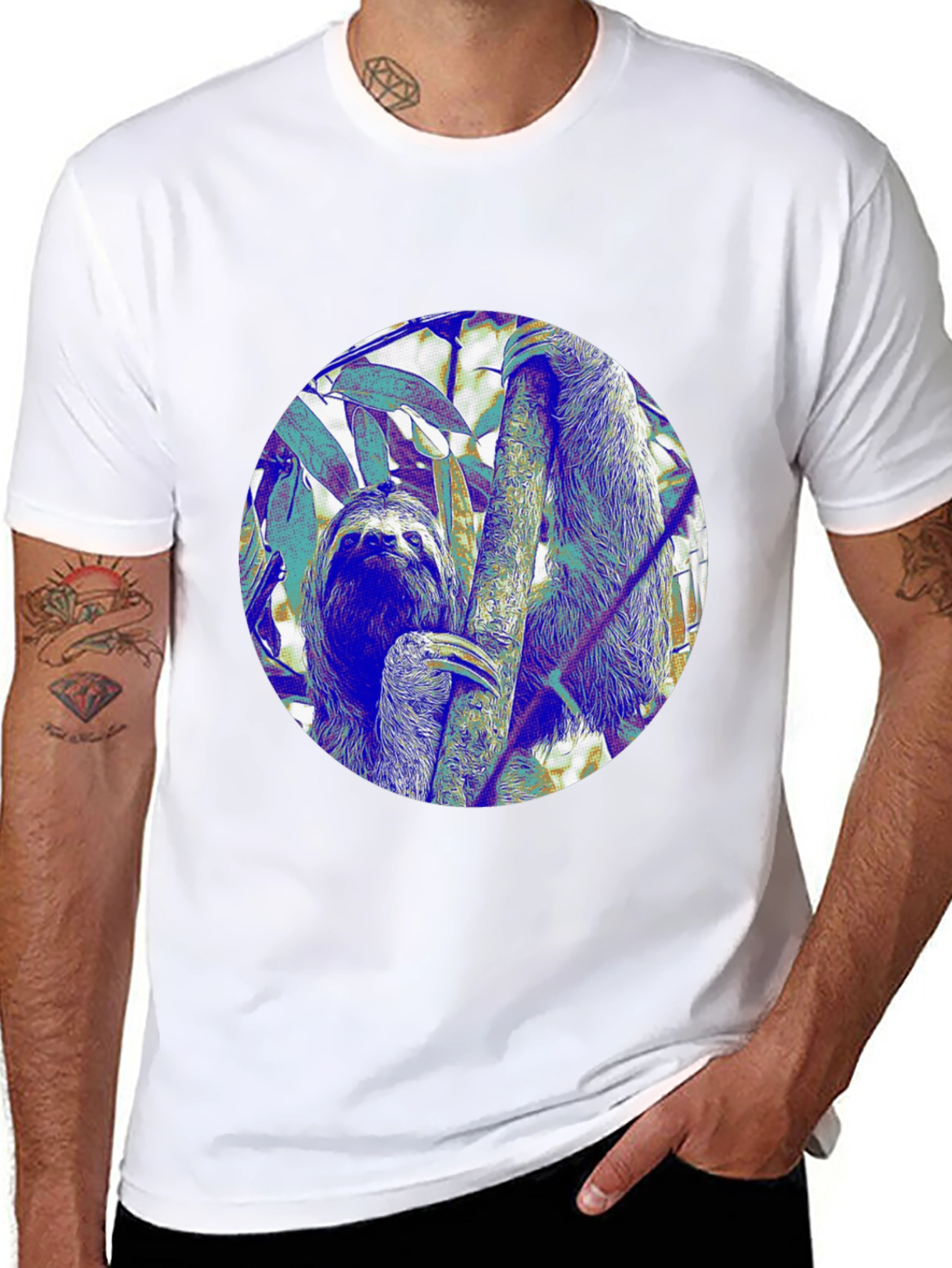 Sloth Graphic Tee - Unique Animal Print Shirt