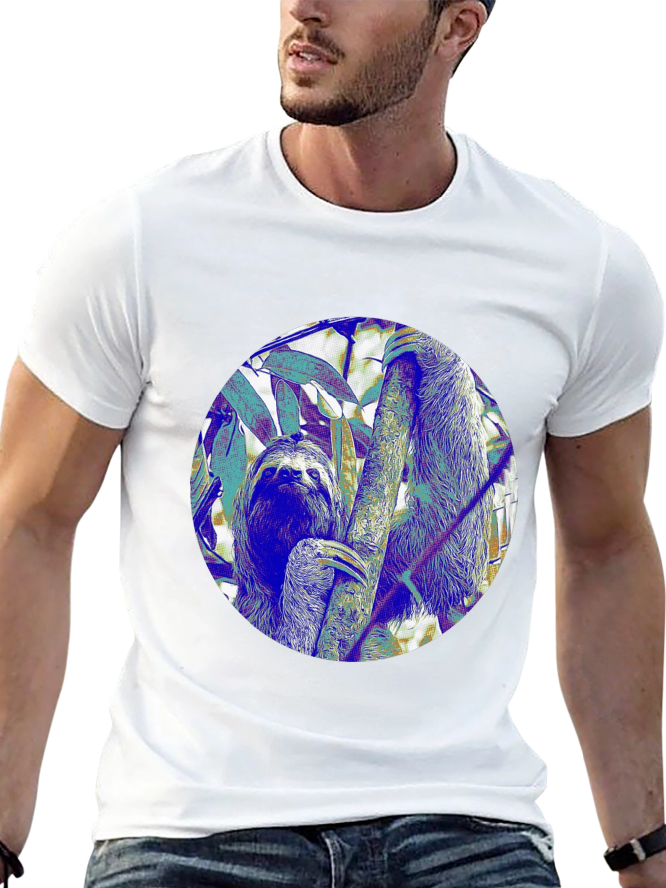 Sloth Graphic Tee - Unique Animal Print Shirt