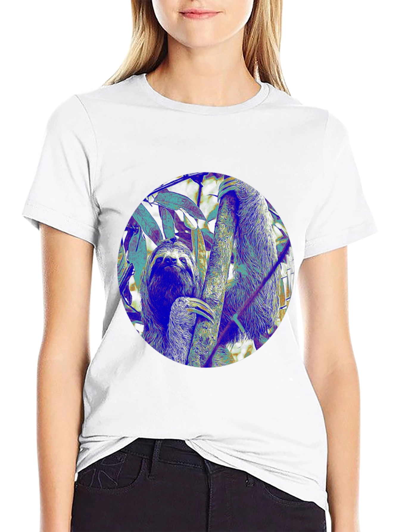 Sloth Graphic Tee - Unique Animal Print Shirt
