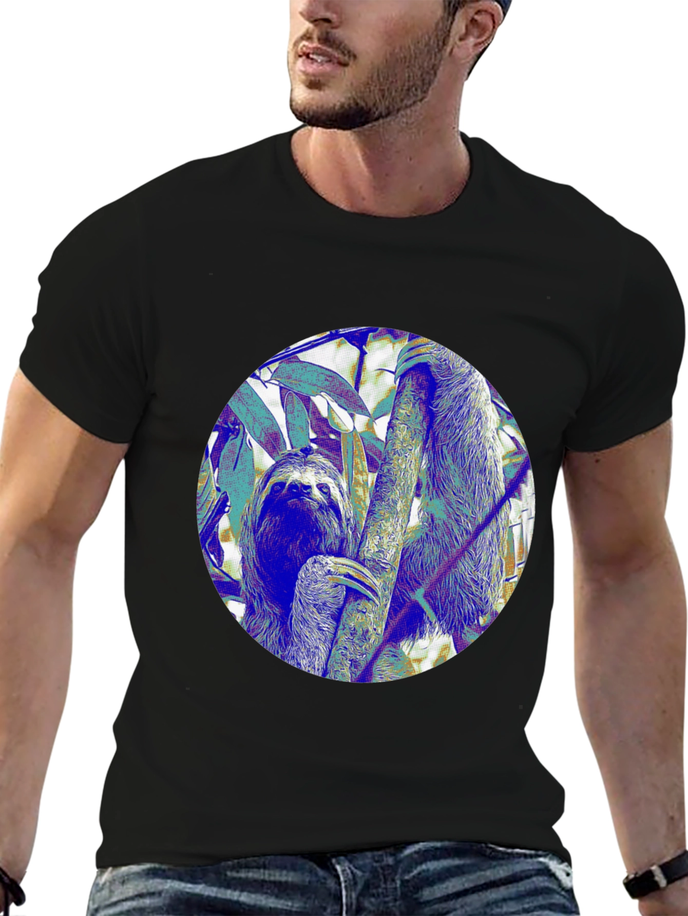 Sloth Graphic Tee - Unique Animal Print Shirt