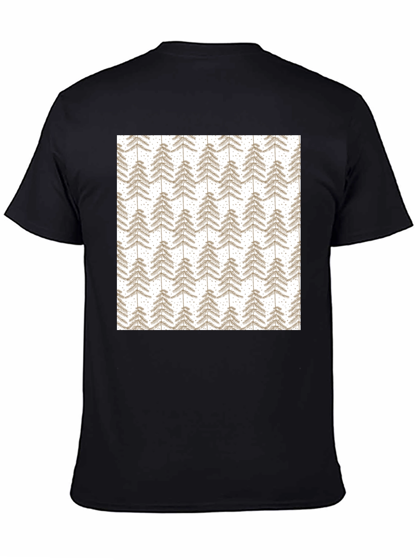 Patterned Tree Print Black T-Shirt