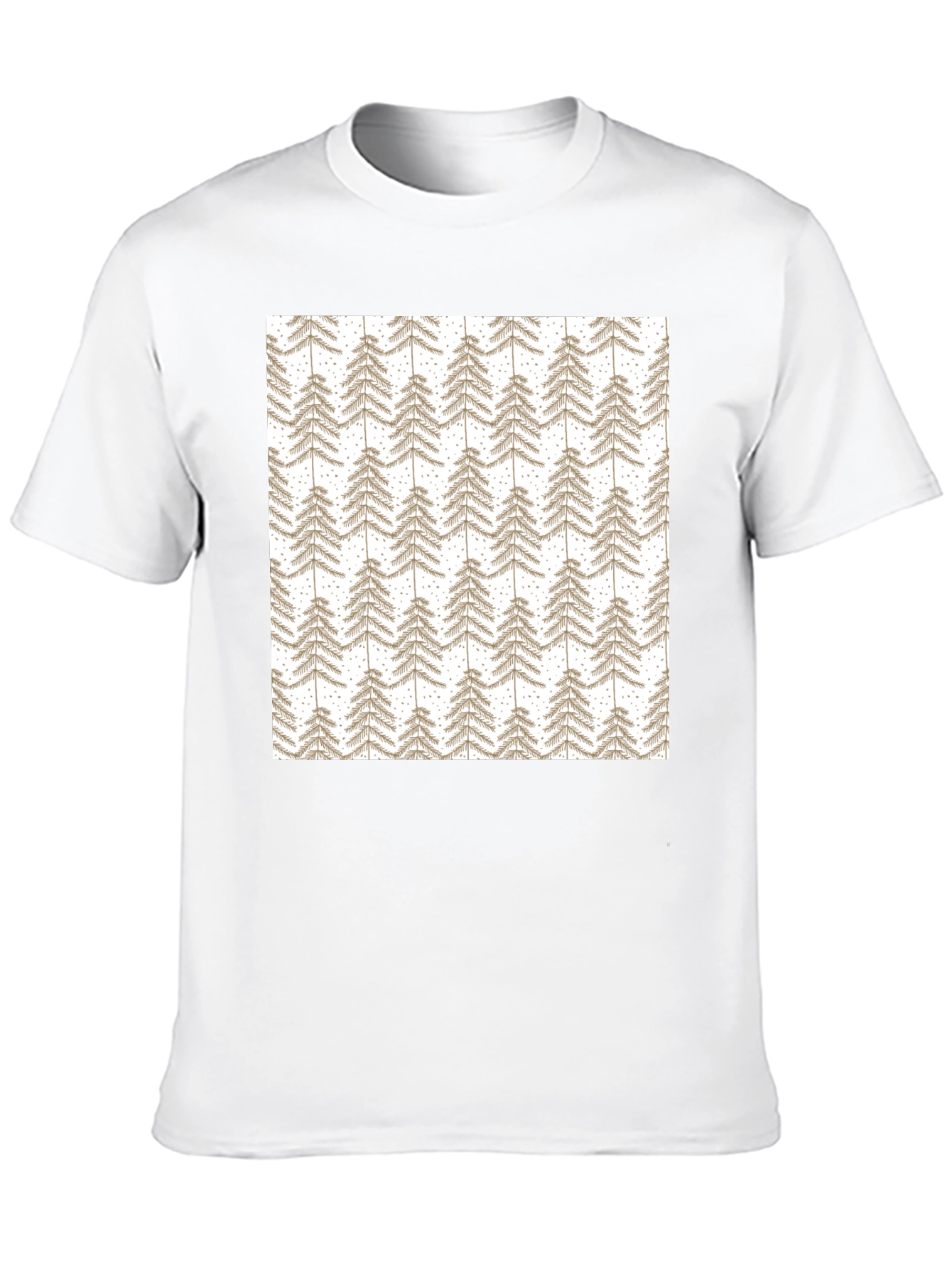 Patterned Tree Print Black T-Shirt