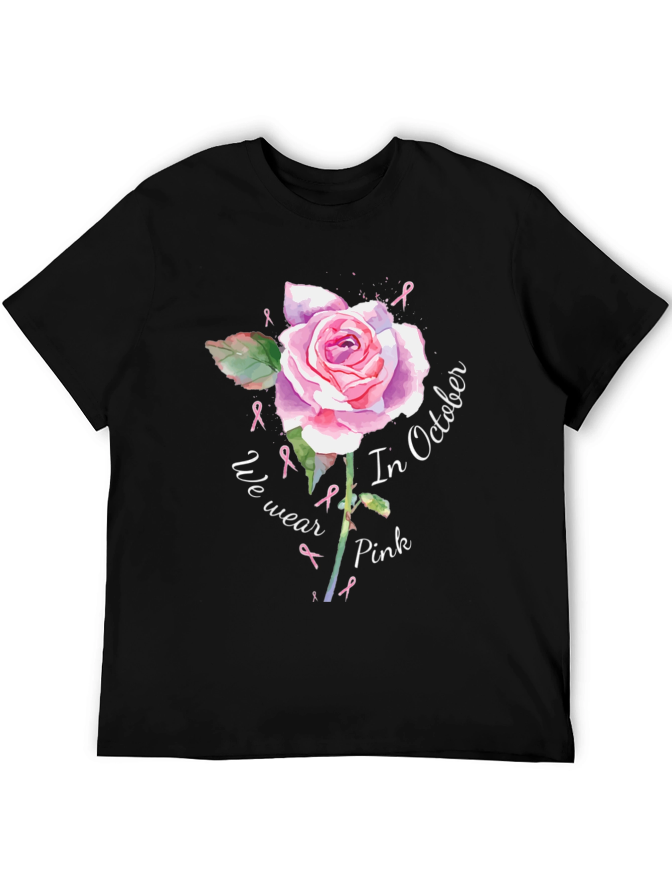 In October We Wear Pink Breast Cancer Awareness T-Shirt