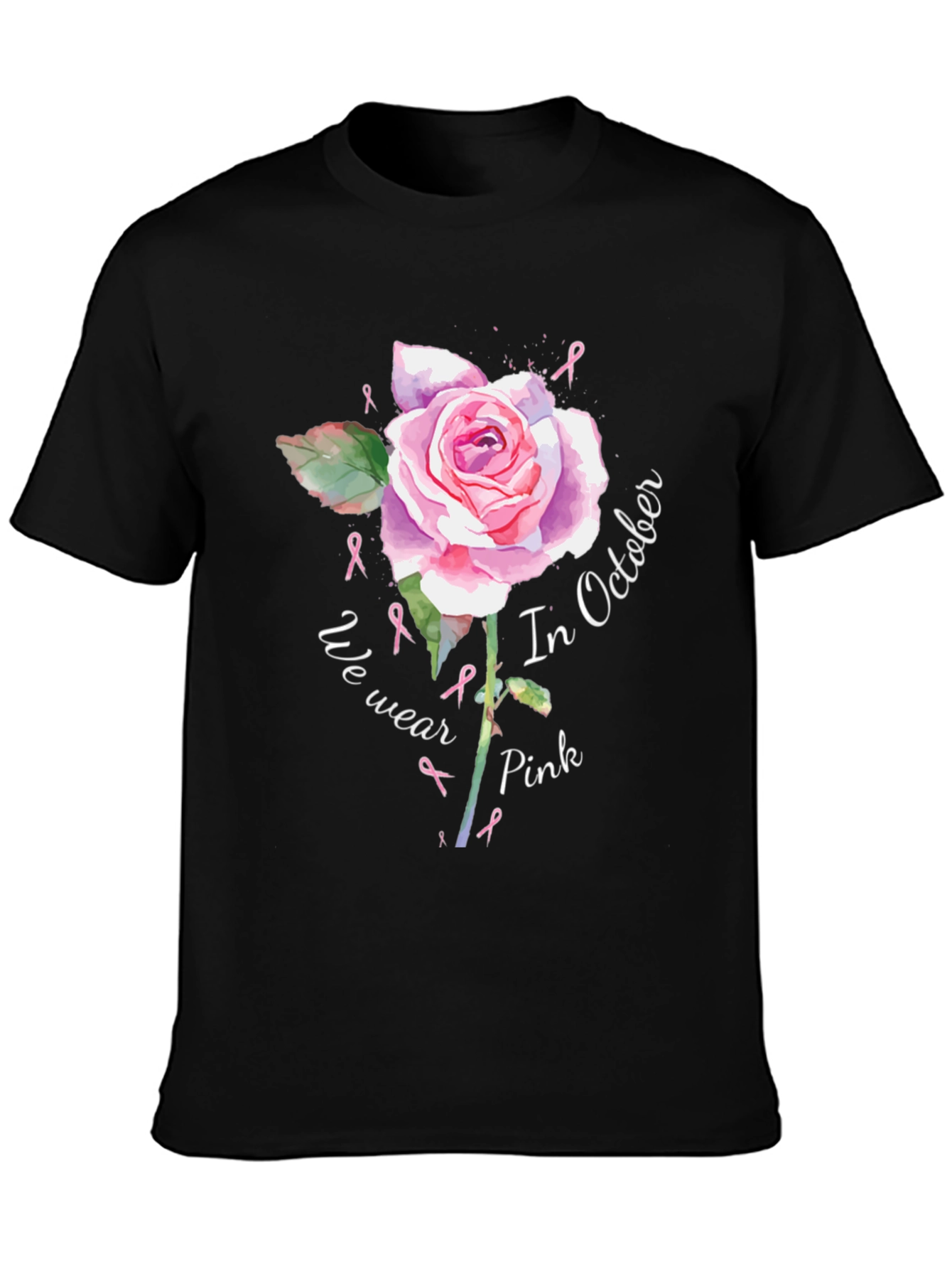 In October We Wear Pink Breast Cancer Awareness T-Shirt