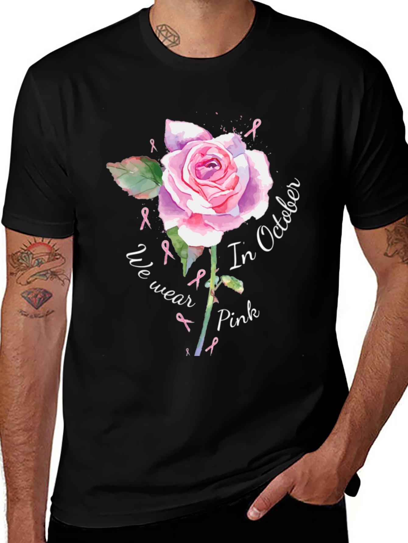 In October We Wear Pink Breast Cancer Awareness T-Shirt