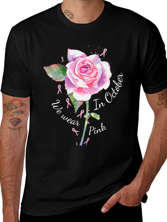 In October We Wear Pink Breast Cancer Awareness T-Shirt
