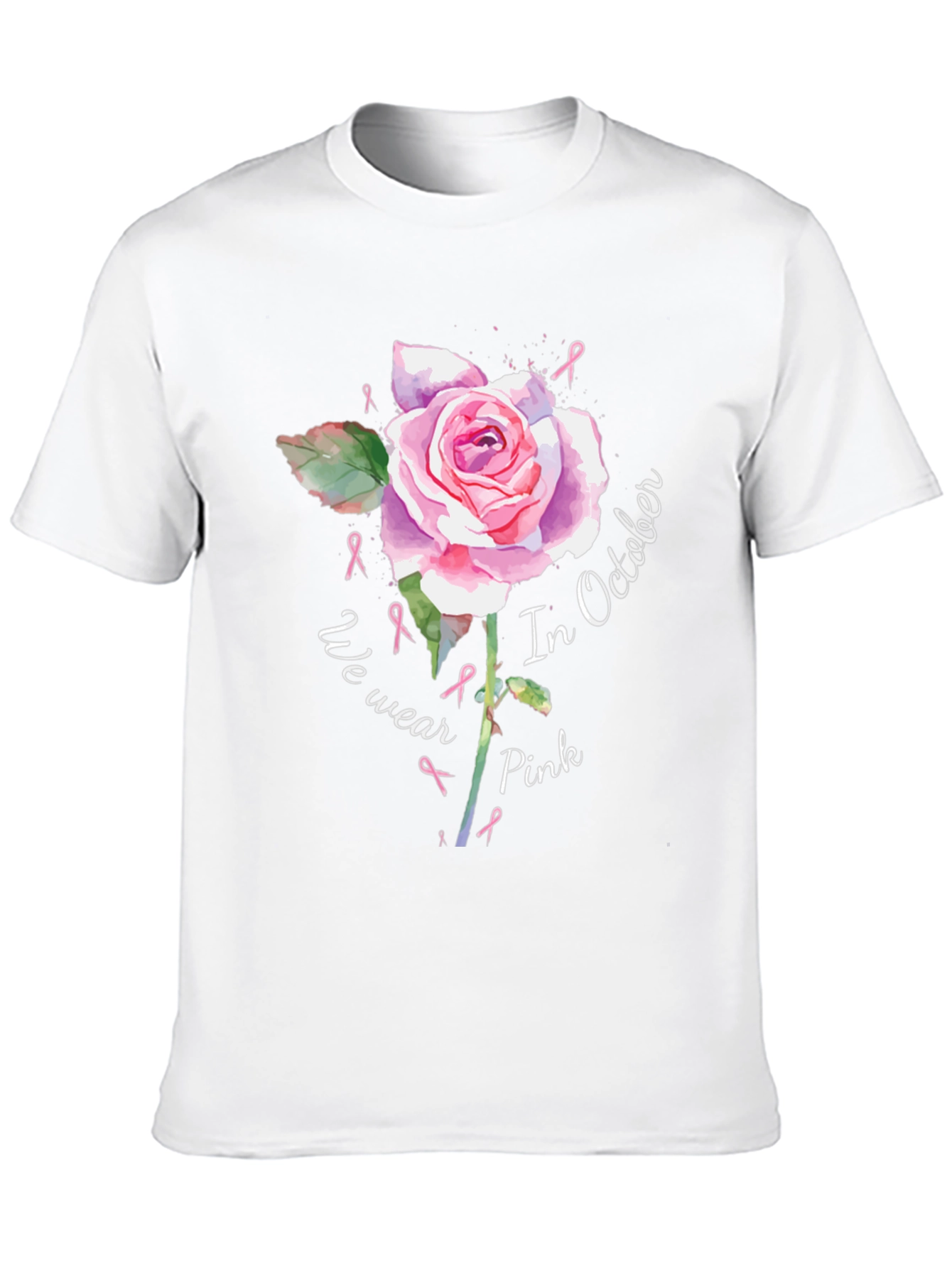 In October We Wear Pink Breast Cancer Awareness T-Shirt