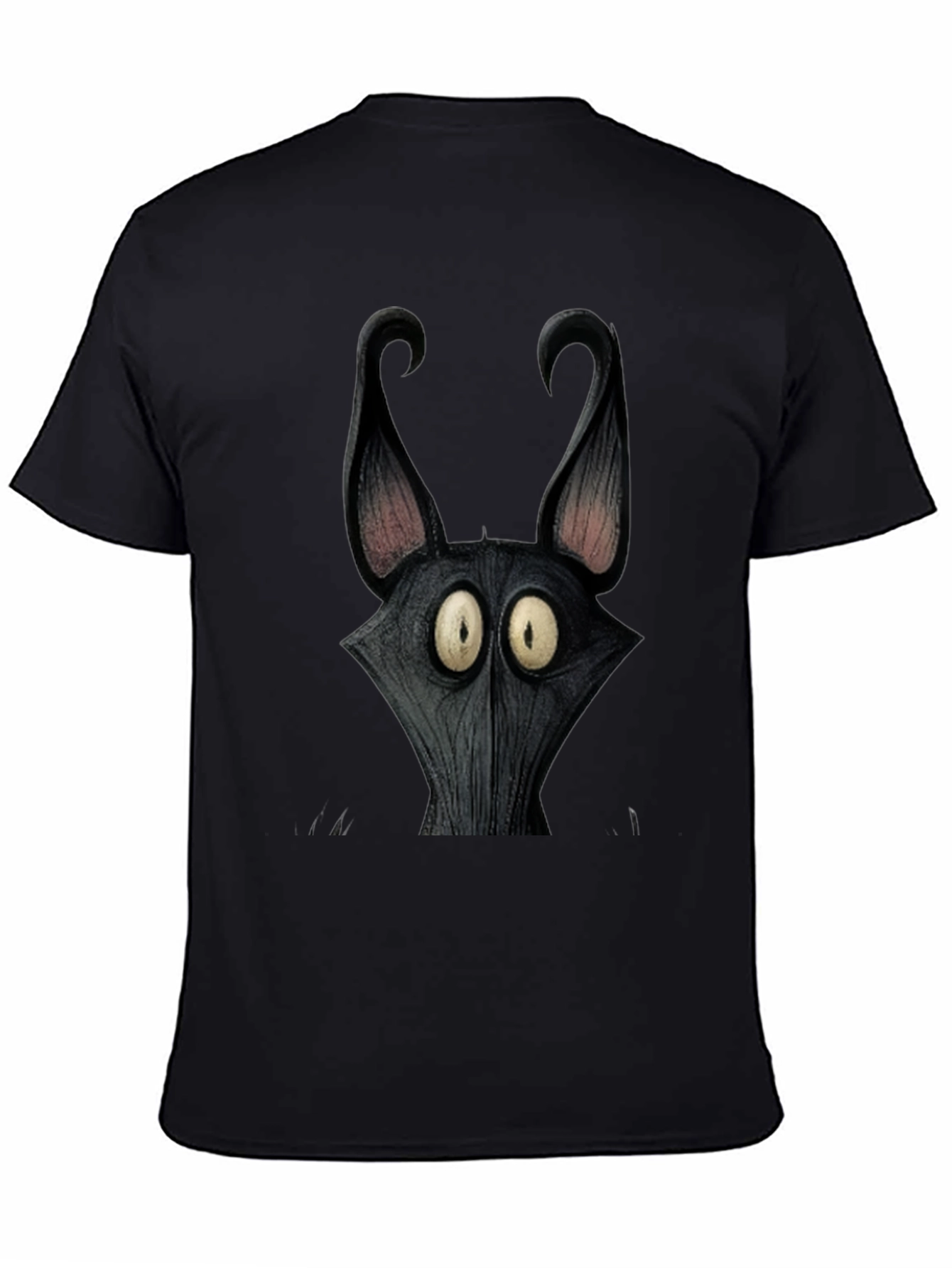 Mens Black Cartoon Character Graphic Tee