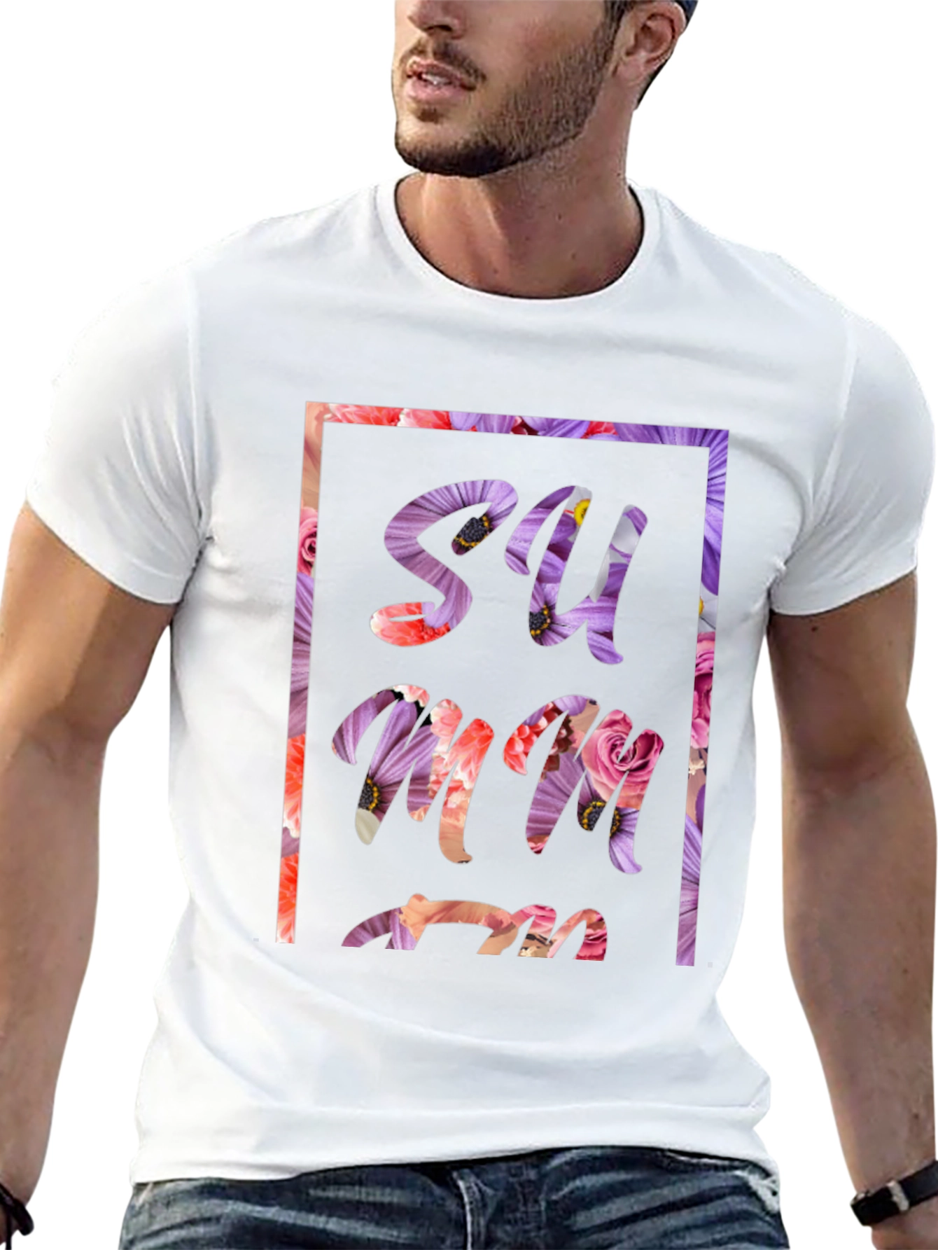 Floral Summer Graphic Tee - Black