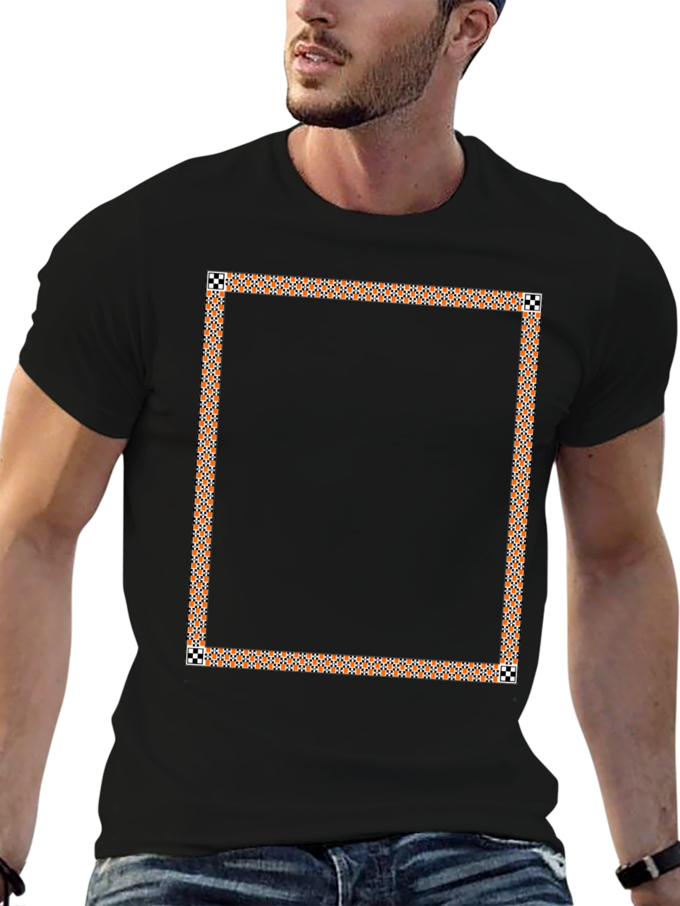 Geometric Frame Black T-Shirt