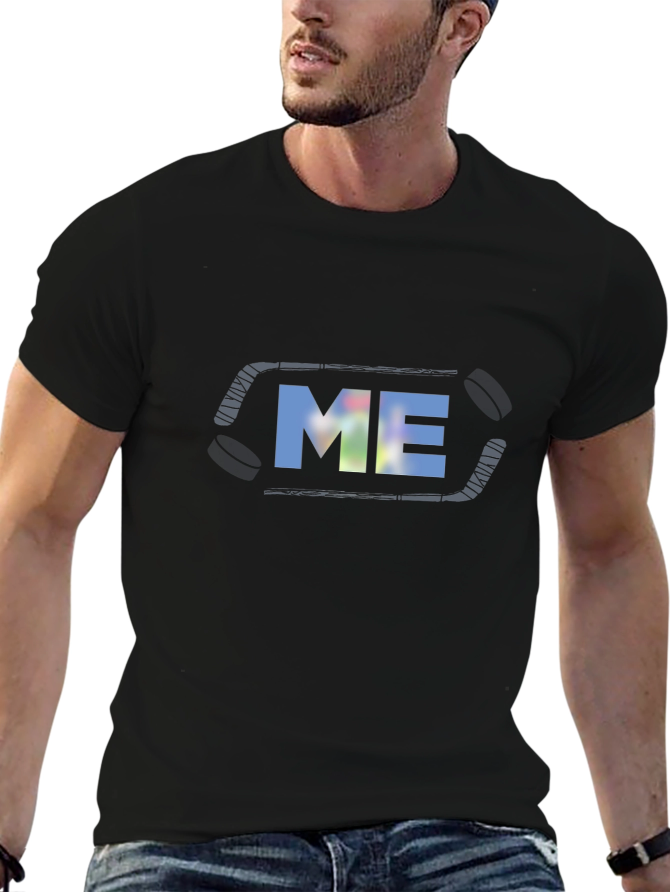 Hockey ME Graphic Tee - Stylish Black T-Shirt