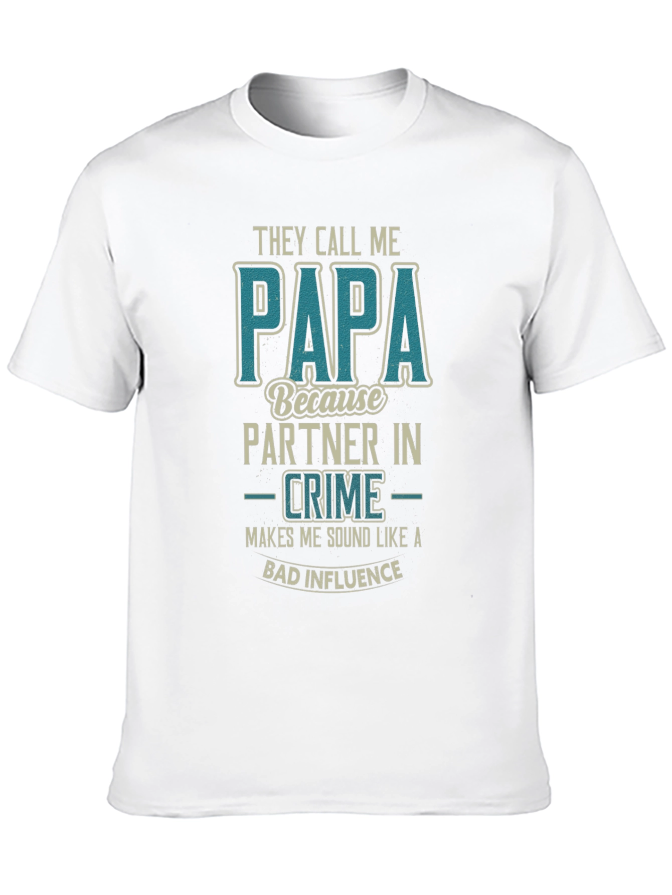 Papa Partner in Crime Black Graphic T-Shirt