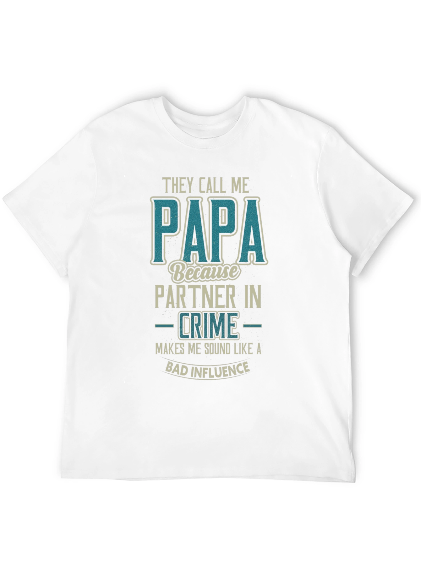 Papa Partner in Crime Black Graphic T-Shirt