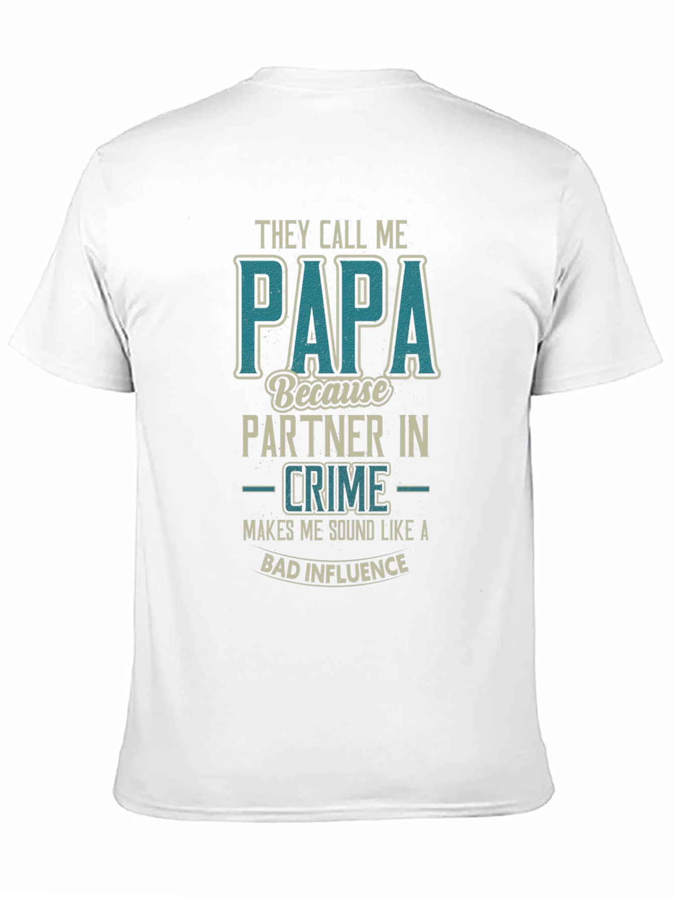 Papa Partner in Crime Black Graphic T-Shirt