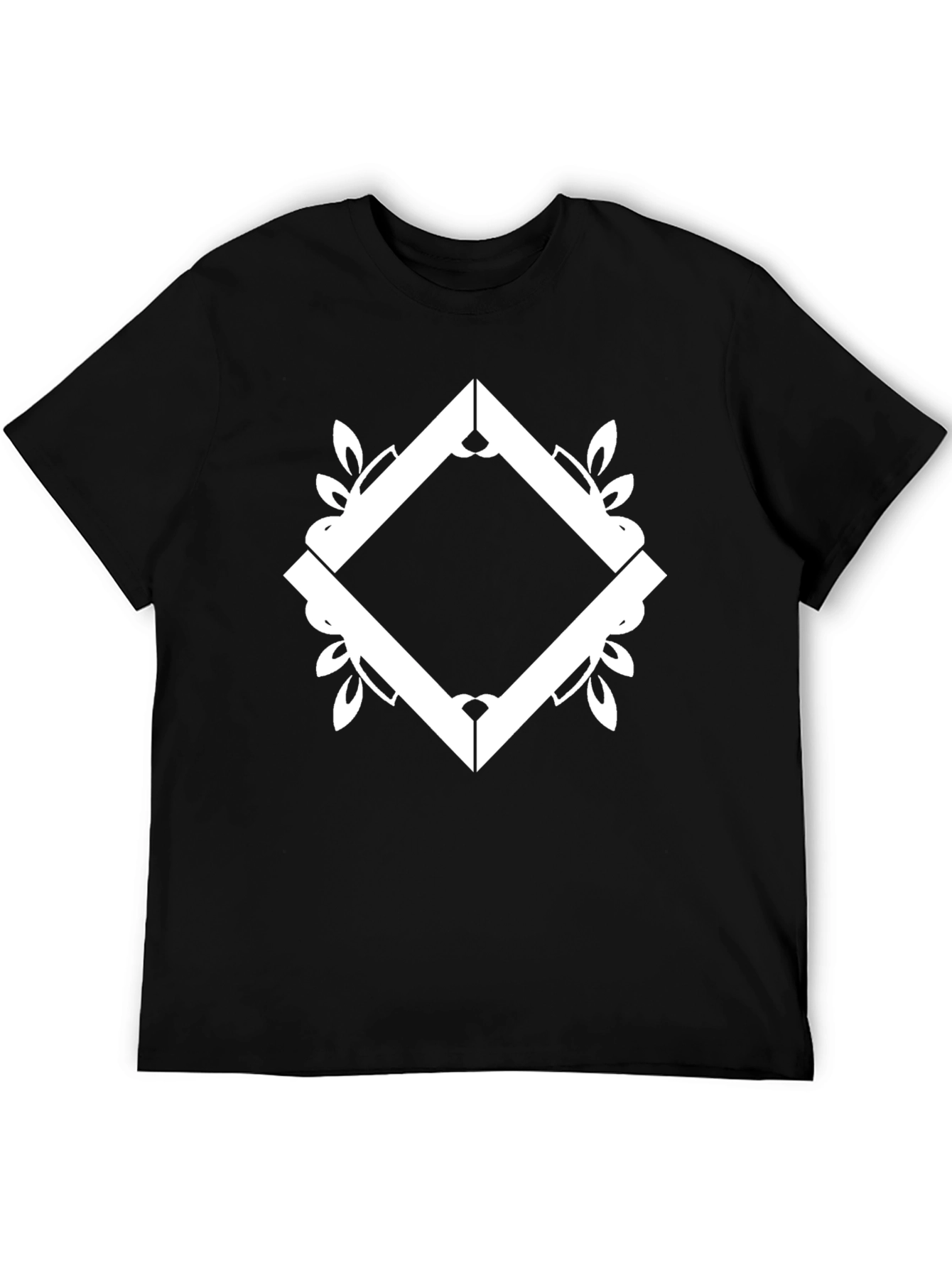 Abstract Diamond Graphic Black T-Shirt
