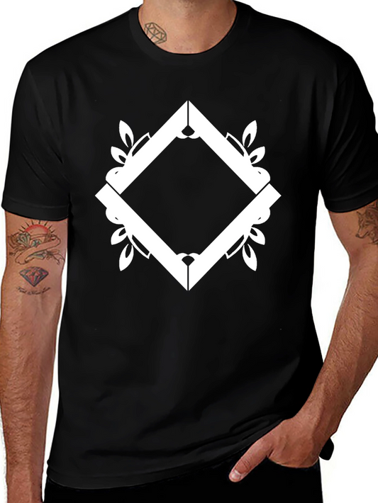 Abstract Diamond Graphic Black T-Shirt