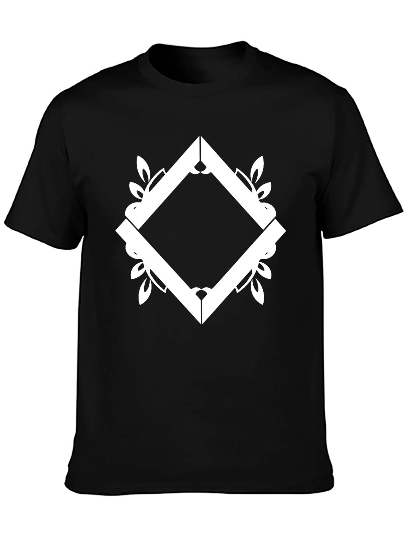 Abstract Diamond Graphic Black T-Shirt