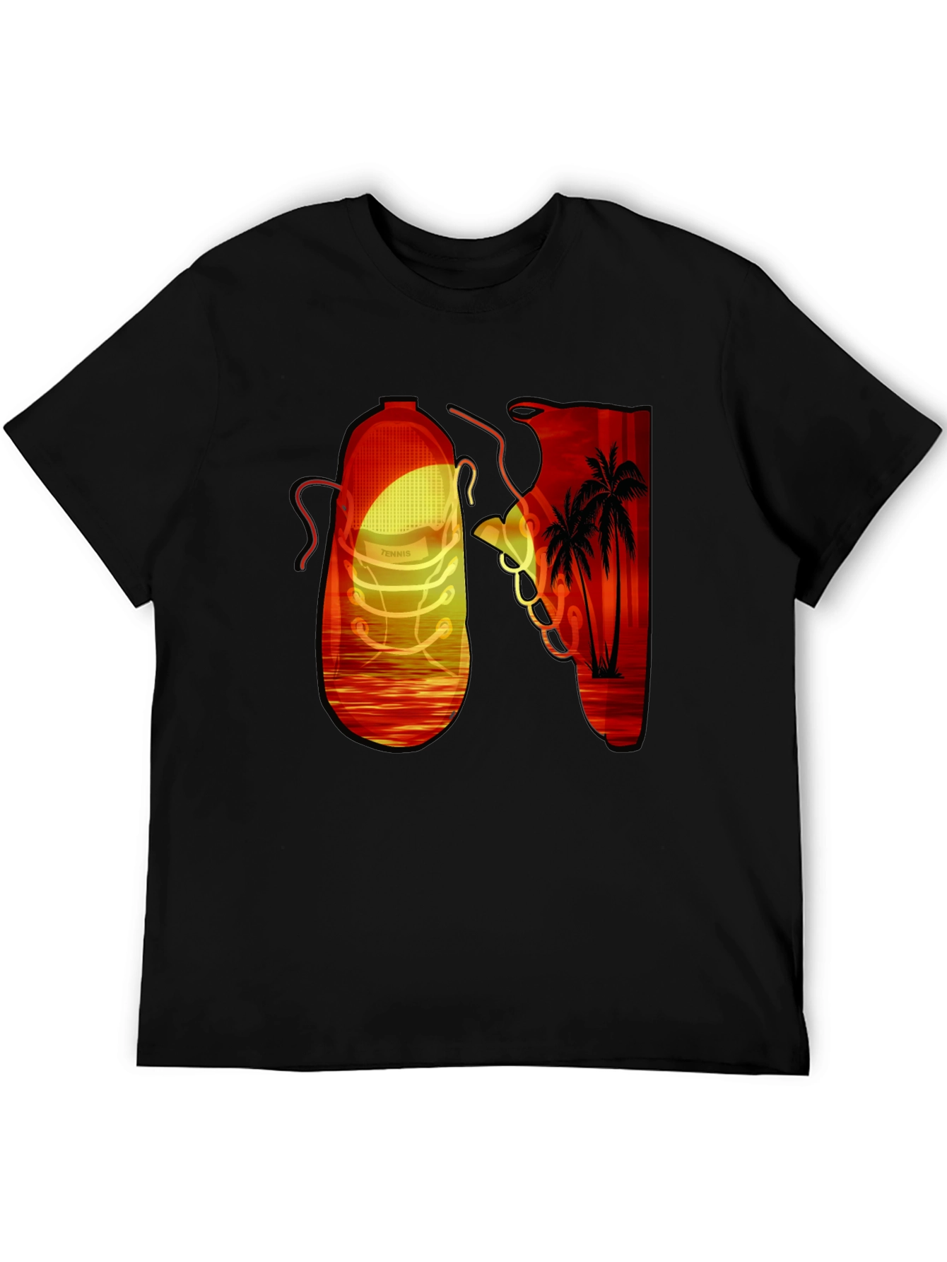 Sunset Shoe Graphic Tee - Cool Retro Style