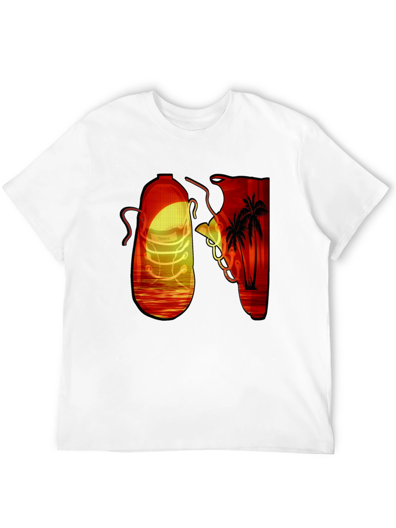 Sunset Shoe Graphic Tee - Cool Retro Style