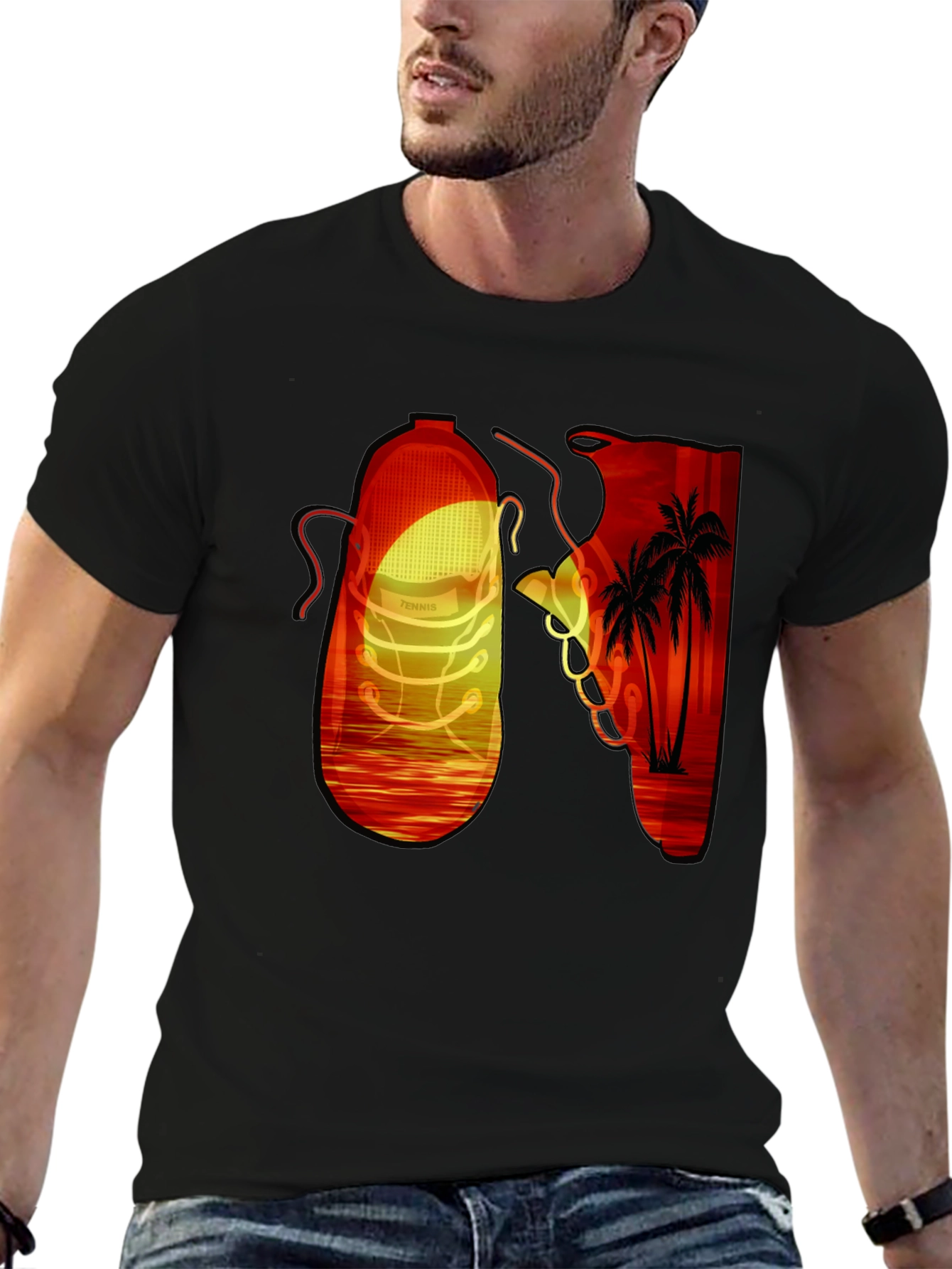 Sunset Shoe Graphic Tee - Cool Retro Style