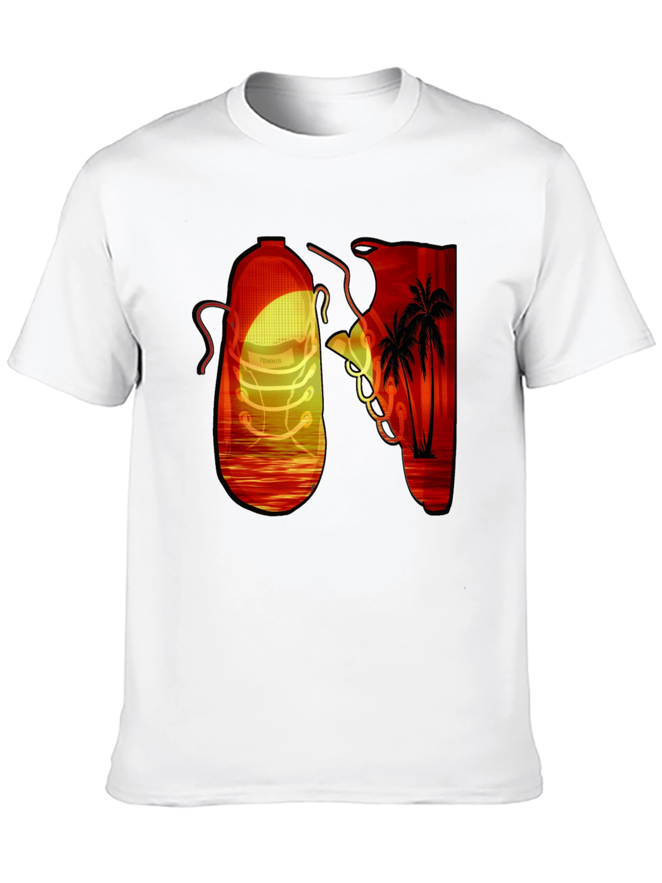 Sunset Shoe Graphic Tee - Cool Retro Style
