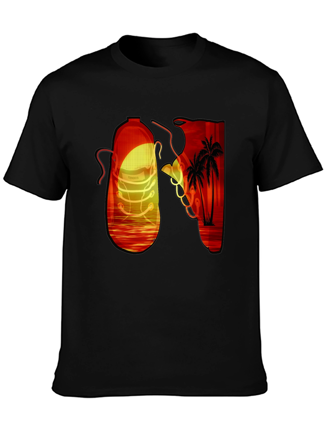 Sunset Shoe Graphic Tee - Cool Retro Style