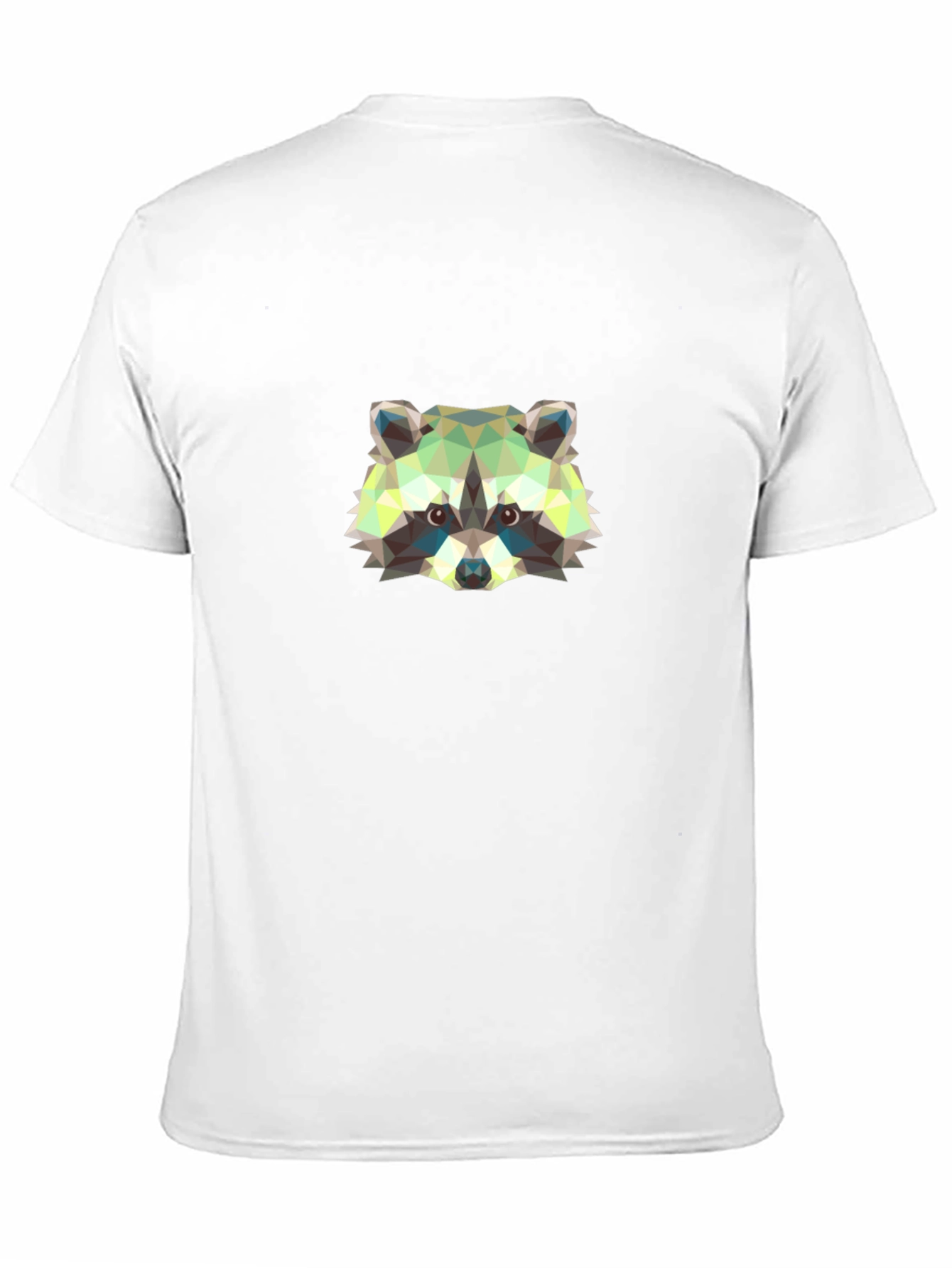 Geometric Raccoon Graphic Tee - Black Cotton Shirt