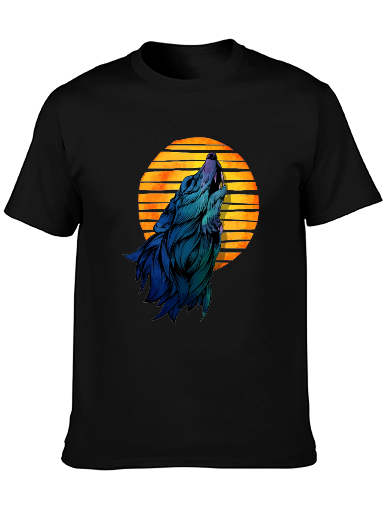 Wolf Howling at Sunset Graphic T-Shirt