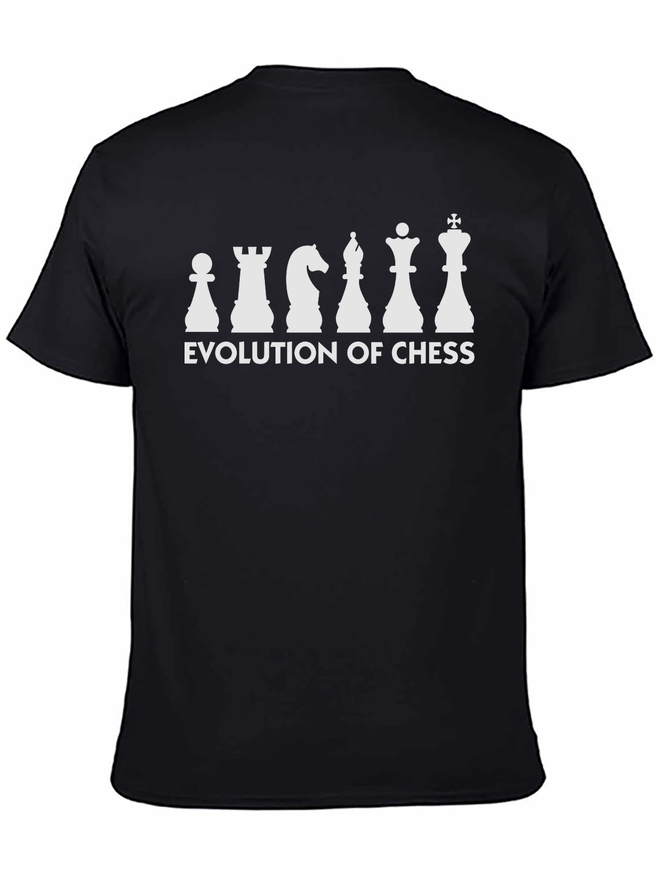 Evolution of Chess Graphic Tee - Black Cotton