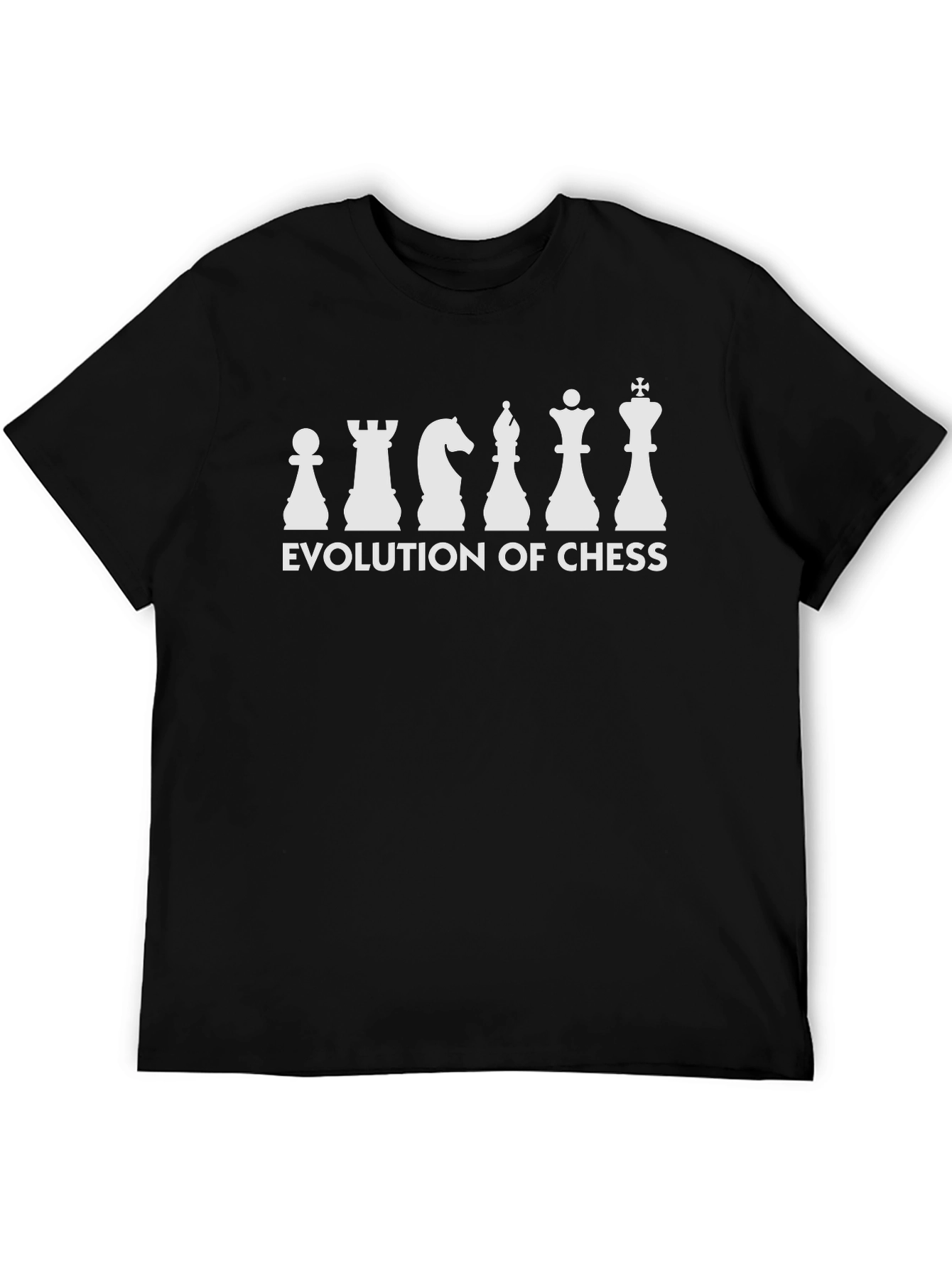 Evolution of Chess Graphic Tee - Black Cotton