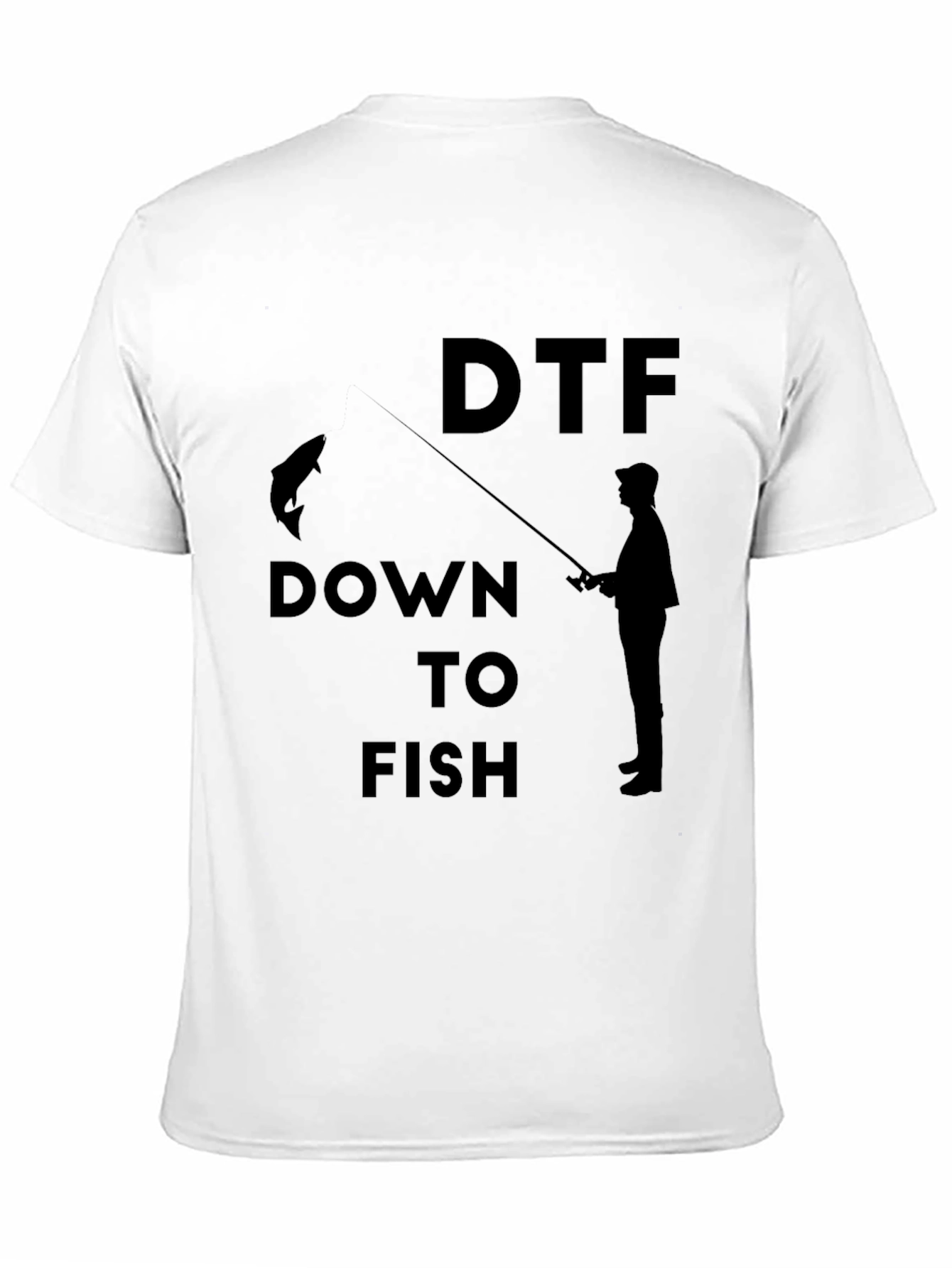 DTF Down to Fish Graphic Black T-Shirt