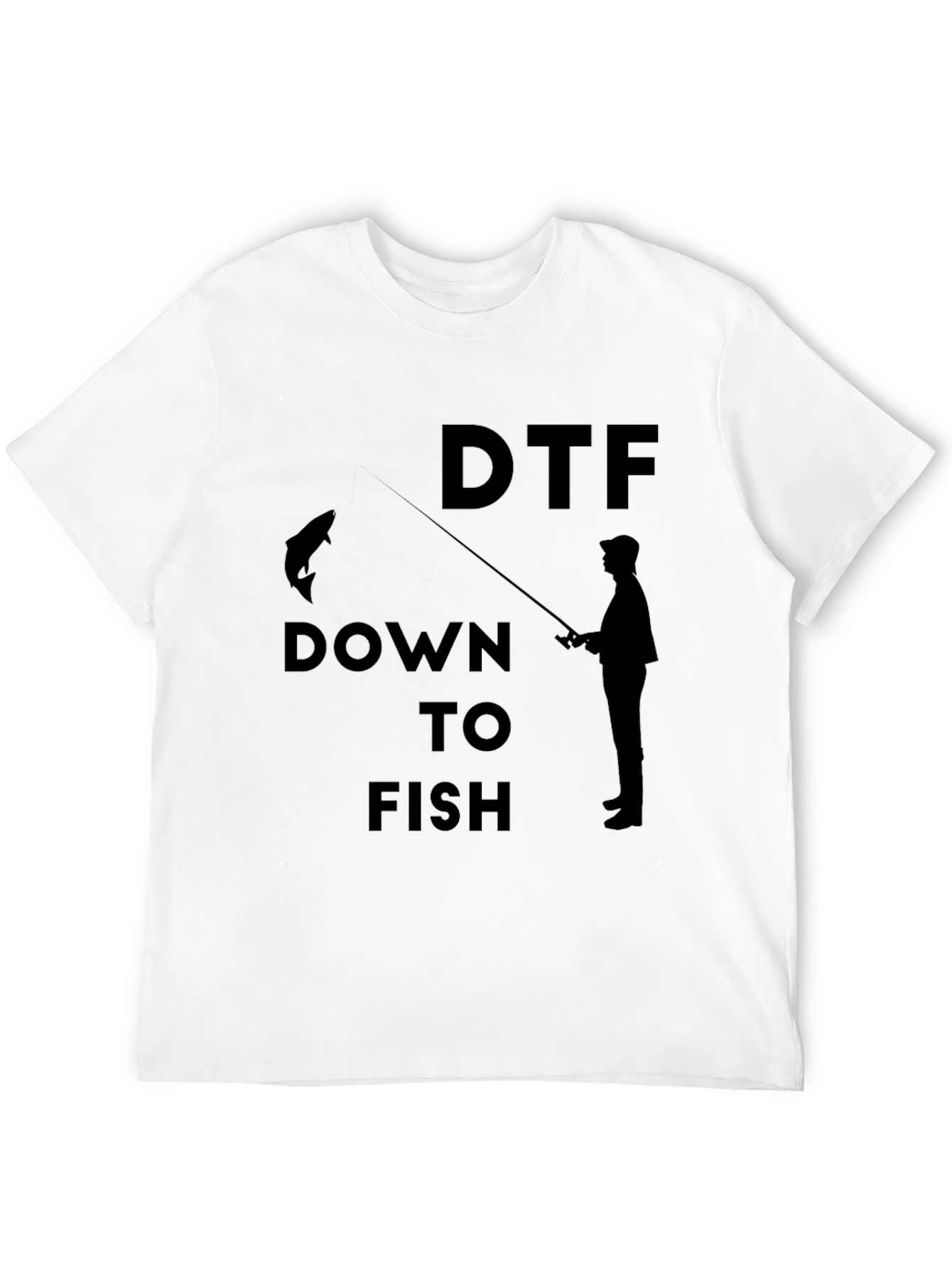 DTF Down to Fish Graphic Black T-Shirt