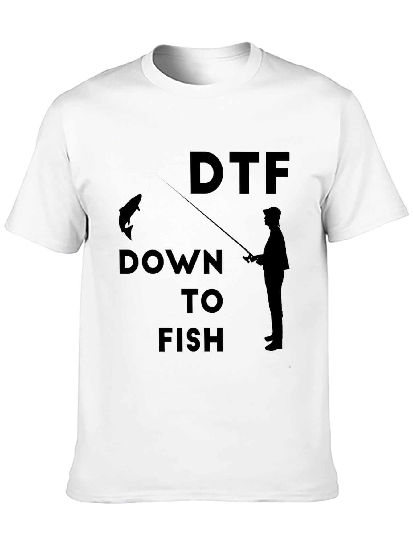 DTF Down to Fish Graphic Black T-Shirt